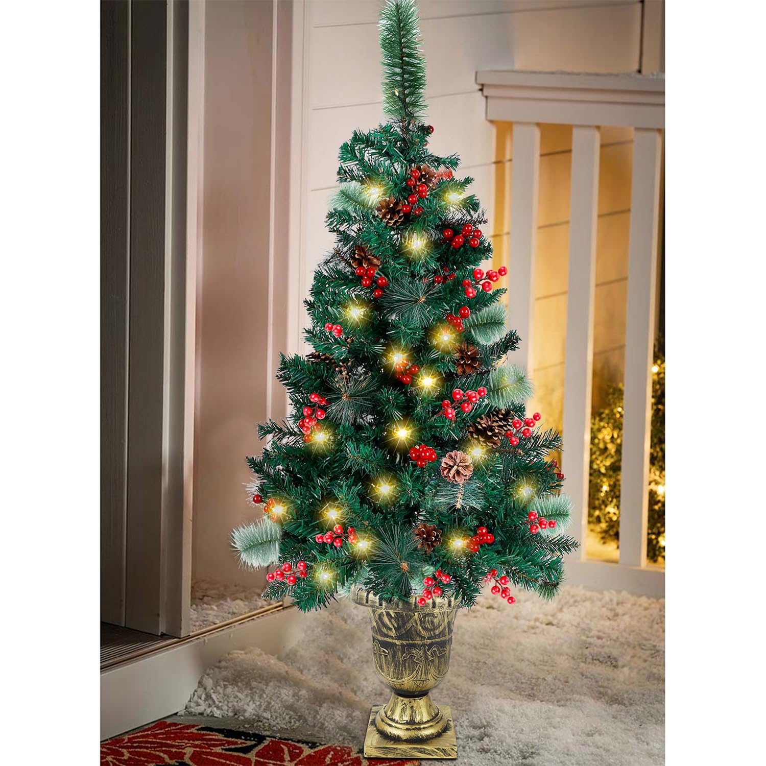 Foto 6 pulgar | Árbol De Navidad Juegoal De 4 Pies Con 120 Luces Led, Paquete De 1 - Venta Internacional.