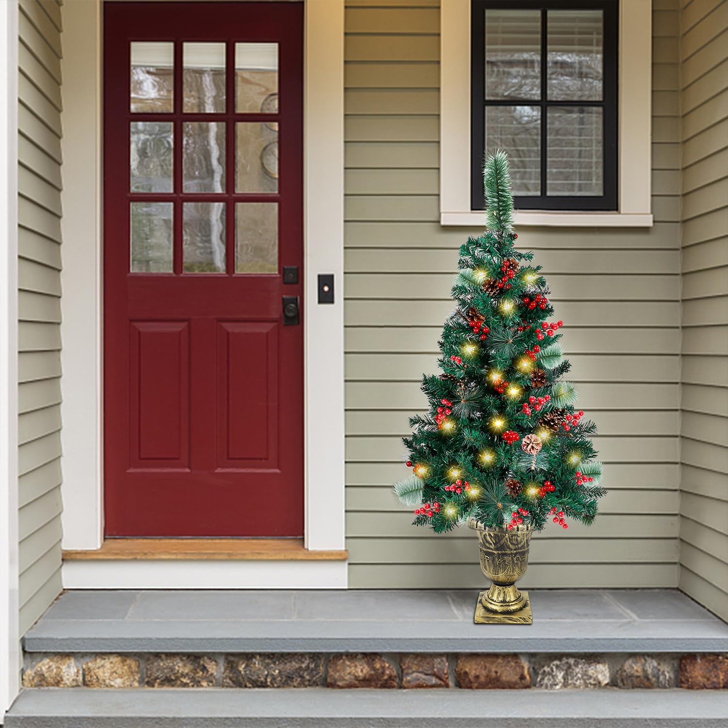 Foto 7 pulgar | Árbol De Navidad Juegoal De 4 Pies Con 120 Luces Led, Paquete De 1 - Venta Internacional.