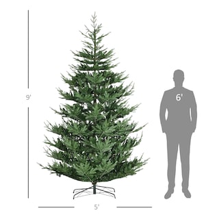 Foto 5 | Árbol De Navidad Homcom De Pino De 9 Pies Con Ramas De 1939 Y Base De Acero - Venta Internacional.