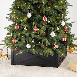 Foto 1 | Collar Para Árbol De Navidad Glitzhome, Madera Negra Lavada, 22 L - Venta Internacional.