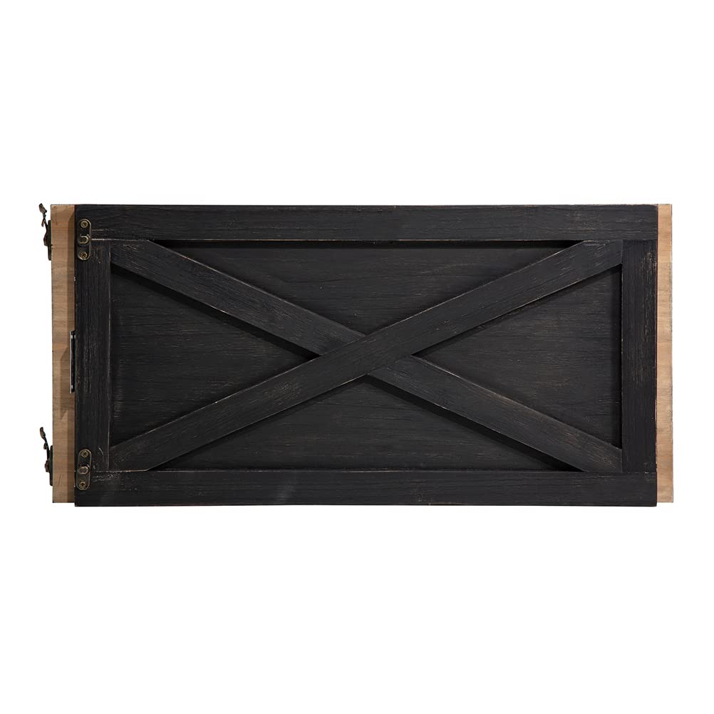 Foto 8 pulgar | Collar Para Árbol De Navidad Glitzhome, Madera Negra Lavada, 22 L - Venta Internacional.