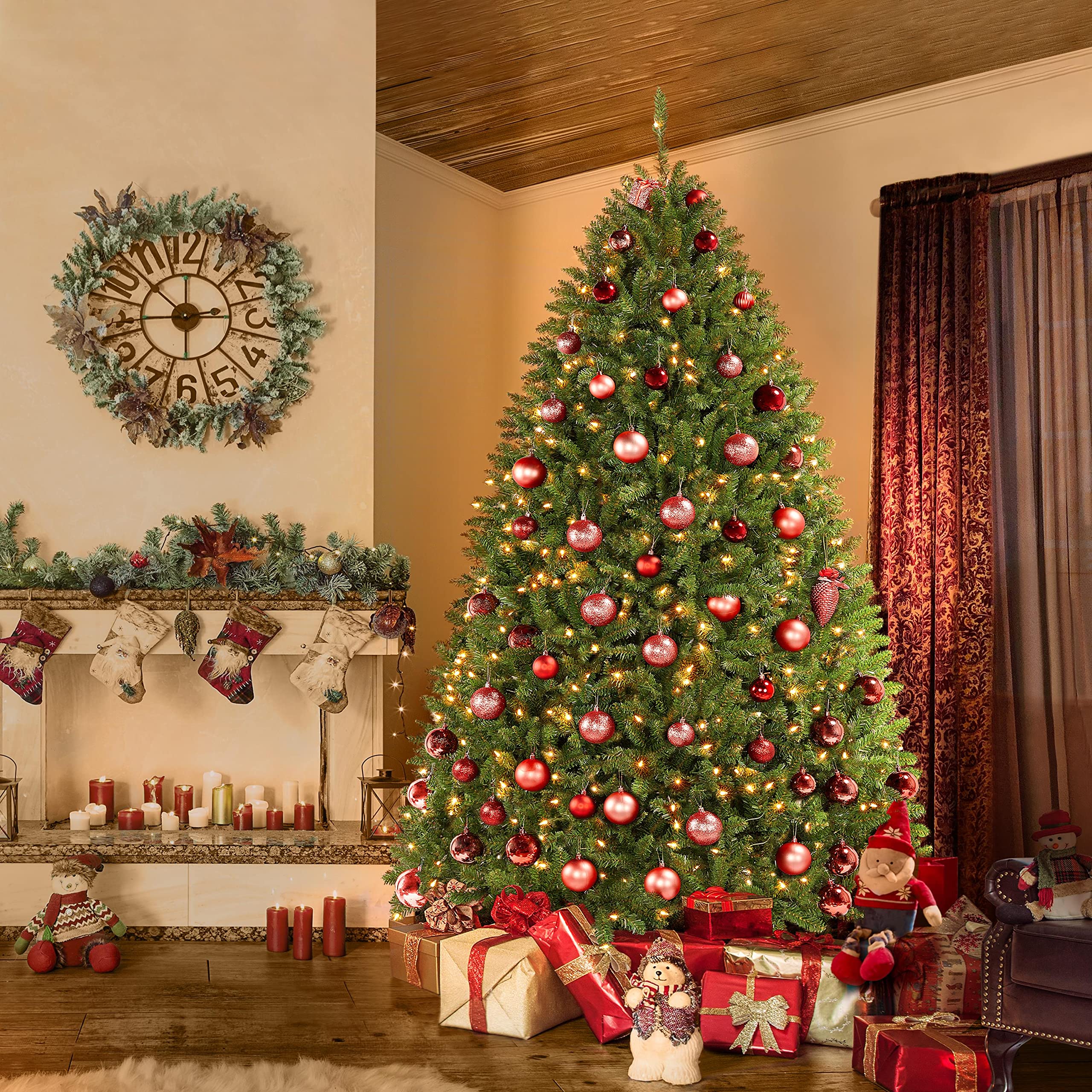 Foto 2 | Árbol De Navidad Yaheetech Premium, Preiluminado, Douglas, Abeto Completo, 6 Pies - Venta Internacional.
