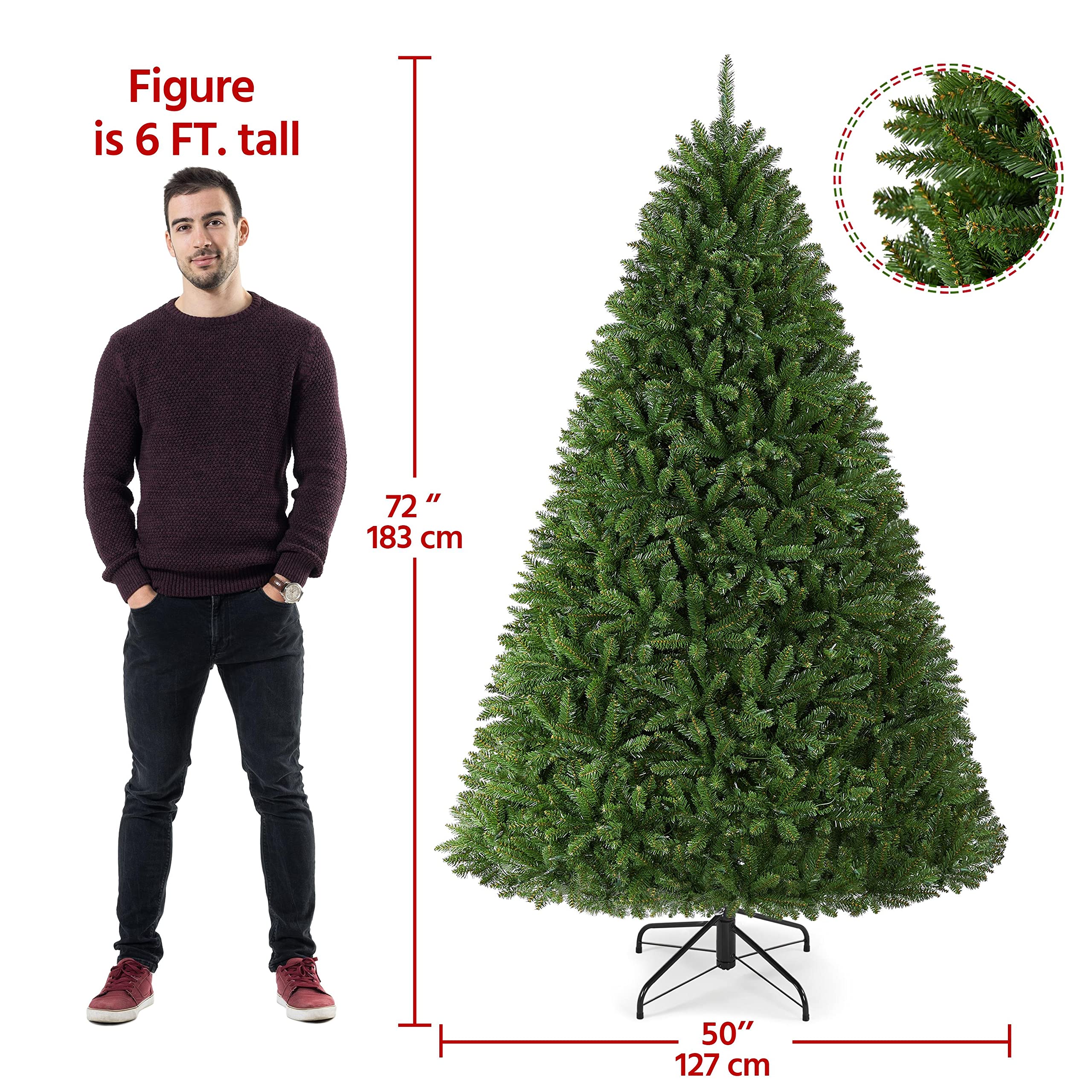 Foto 5 pulgar | Árbol De Navidad Yaheetech Premium, Preiluminado, Douglas, Abeto Completo, 6 Pies - Venta Internacional.