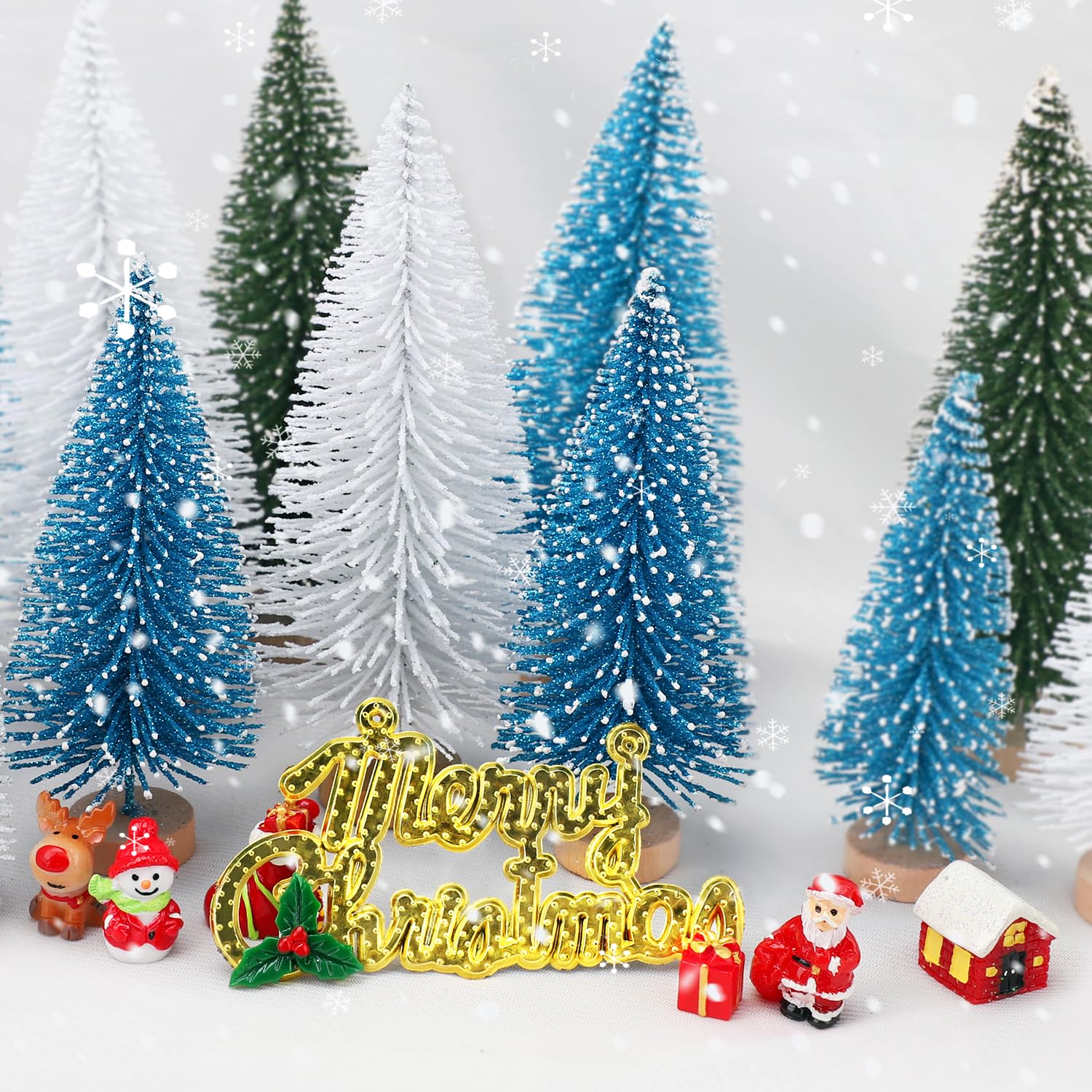 Foto 5 | Decoración De Árbol De Navidad Ayieyill Mini, 30 Unidades Con Base De Madera - Venta Internacional.