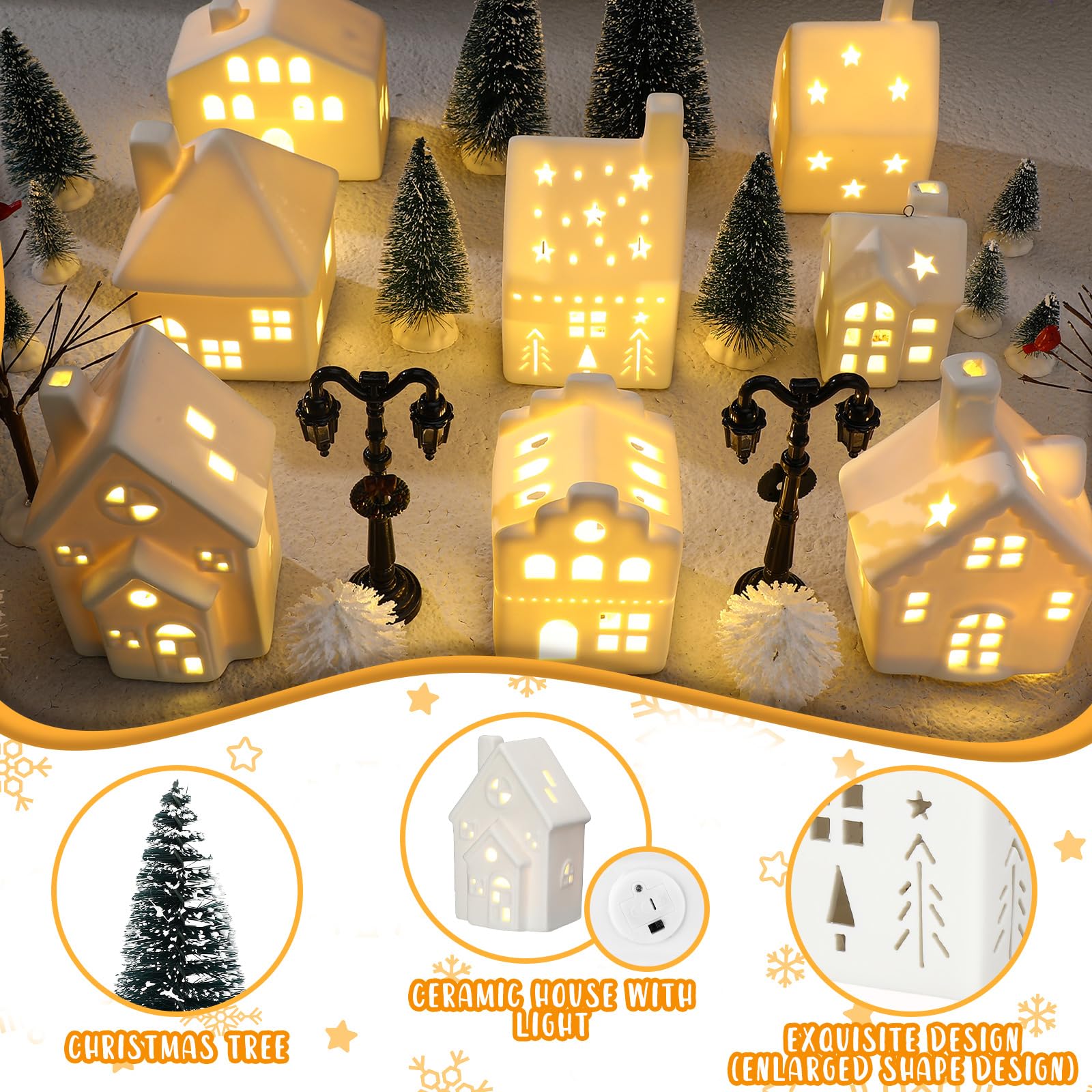 Foto 4 pulgar | Set Christmas Village Cenider, 26 Unidades, Con 8 Casas Led Y 16 Árboles - Venta Internacional.