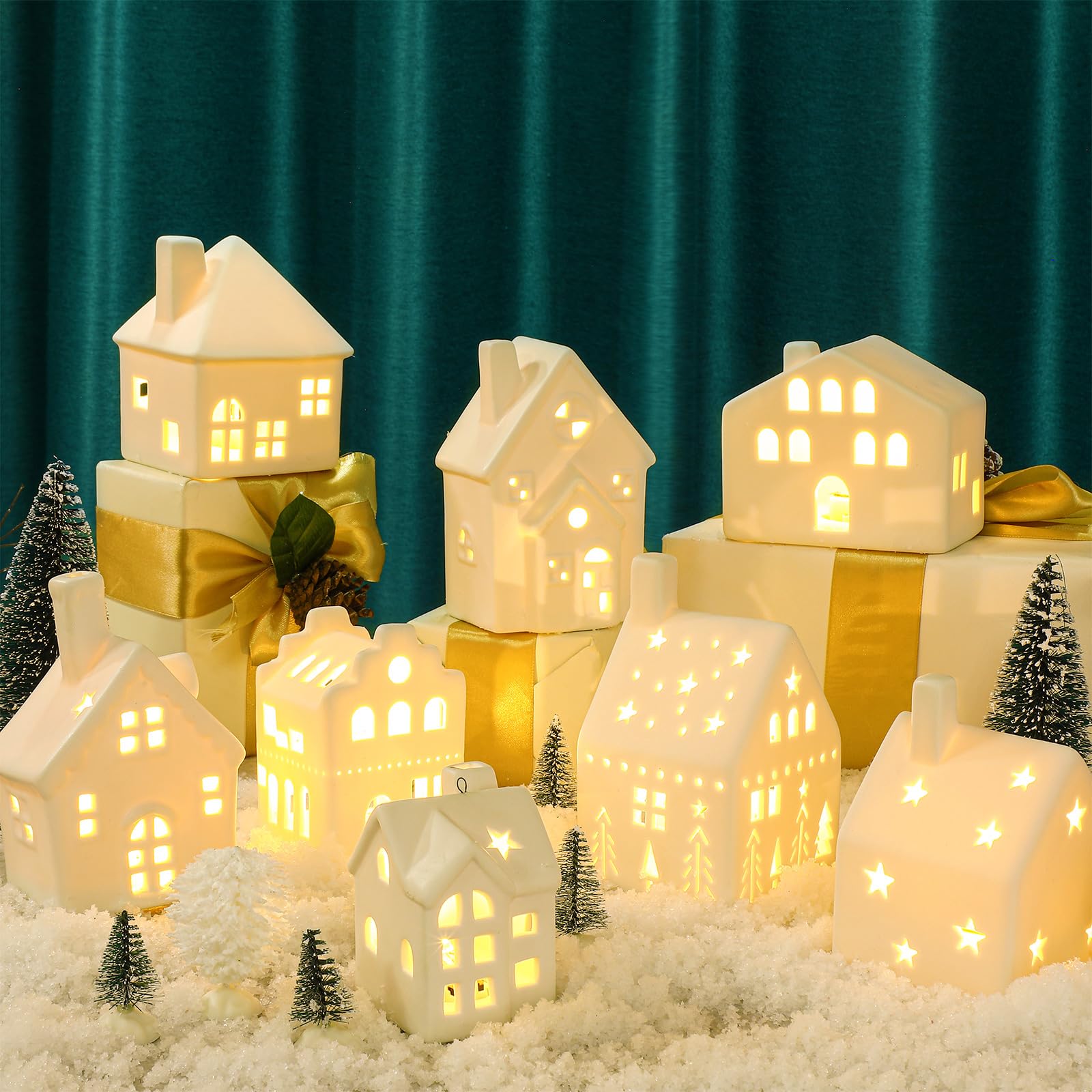 Foto 6 | Set Christmas Village Cenider, 26 Unidades, Con 8 Casas Led Y 16 Árboles - Venta Internacional.