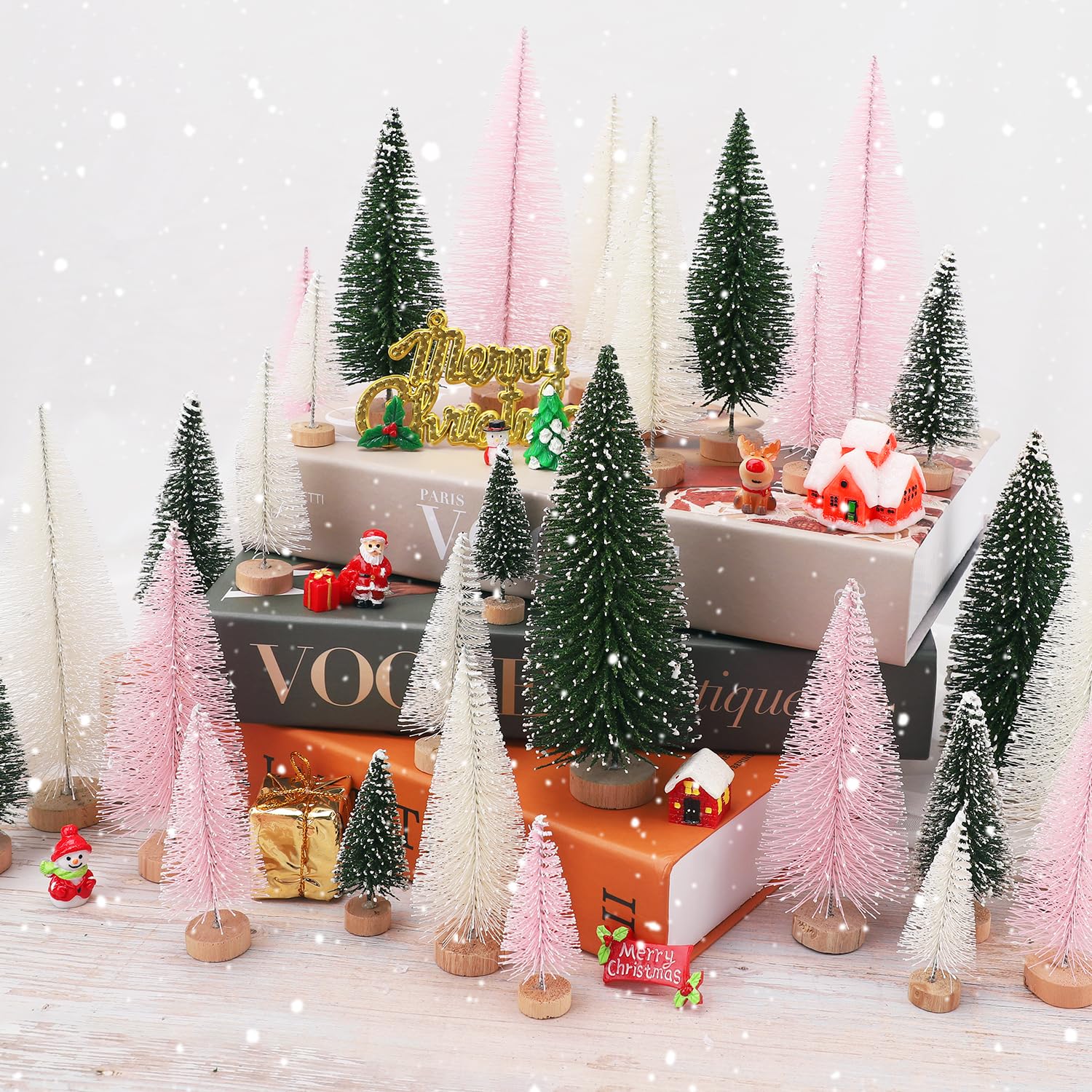 Foto 2 pulgar | Decoración De Árbol De Navidad Ayieyill Mini, 30 Unidades Con Base De Madera - Venta Internacional.