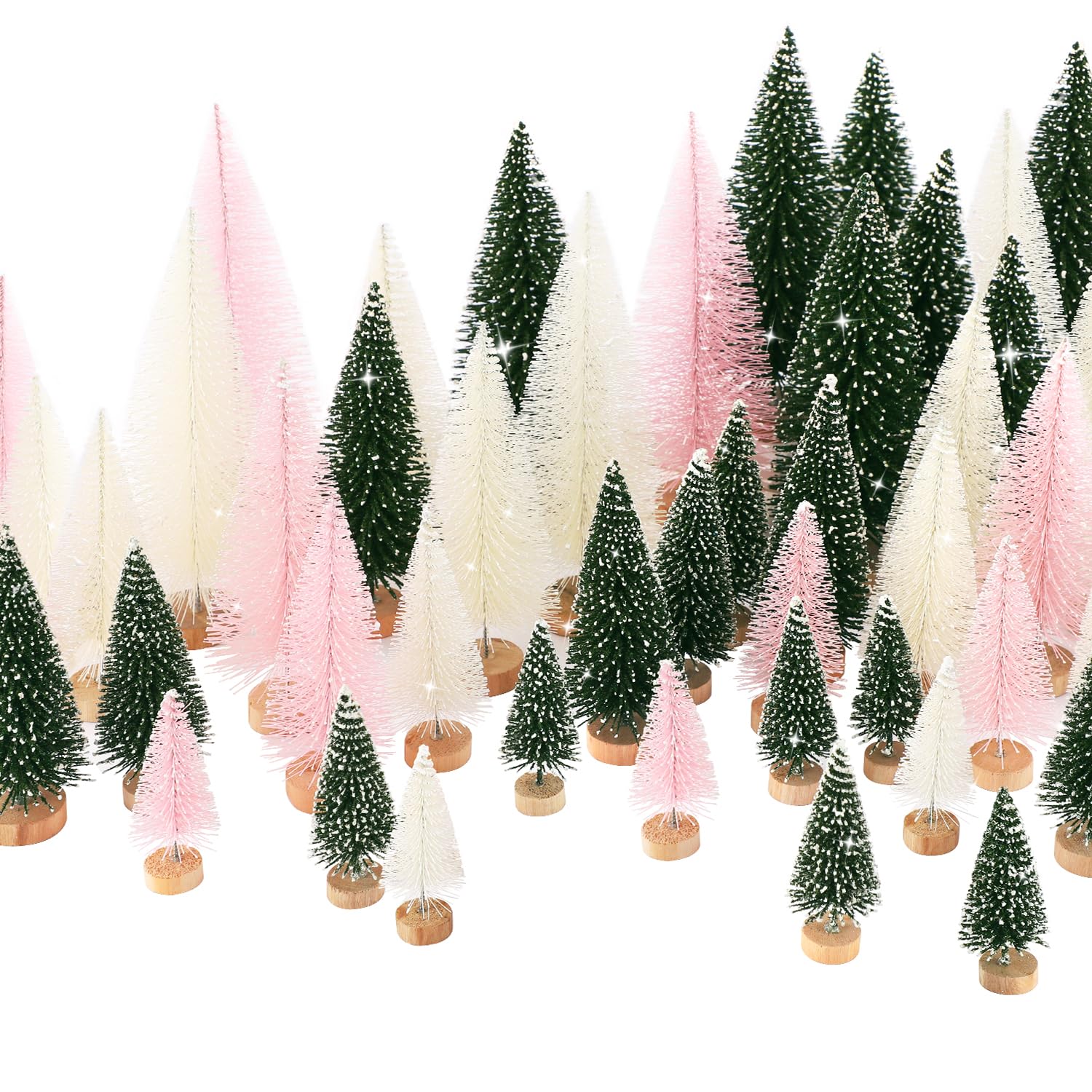 Foto 3 pulgar | Decoración De Árbol De Navidad Ayieyill Mini, 30 Unidades Con Base De Madera - Venta Internacional.