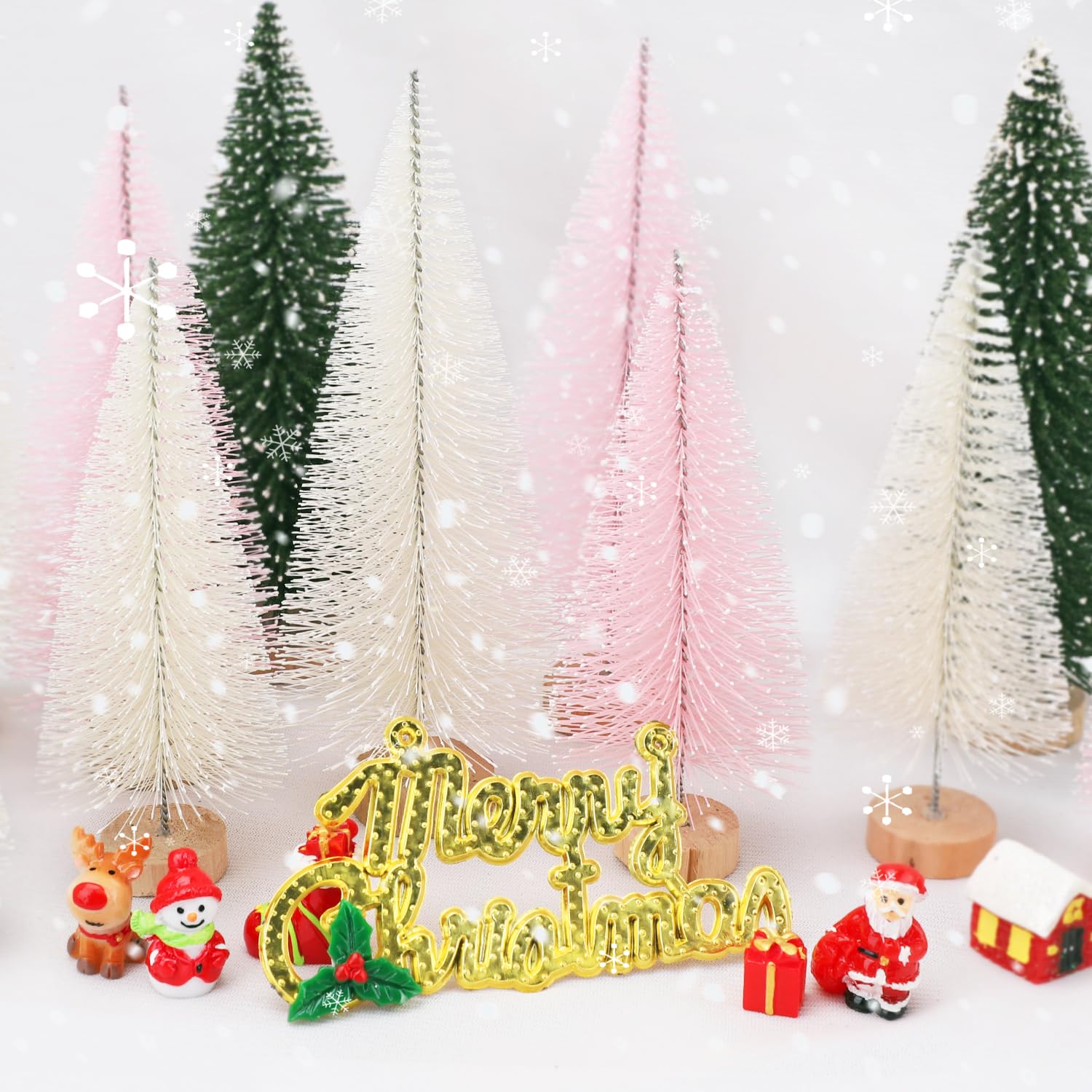Foto 6 pulgar | Decoración De Árbol De Navidad Ayieyill Mini, 30 Unidades Con Base De Madera - Venta Internacional.