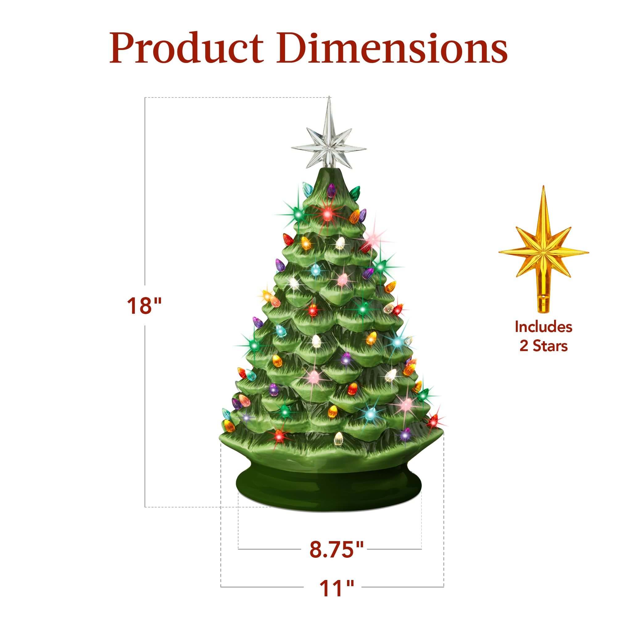 Foto 7 | Árbol De Navidad Best Choice Products De Cerámica De 18 Pulgadas Con Led - Venta Internacional.