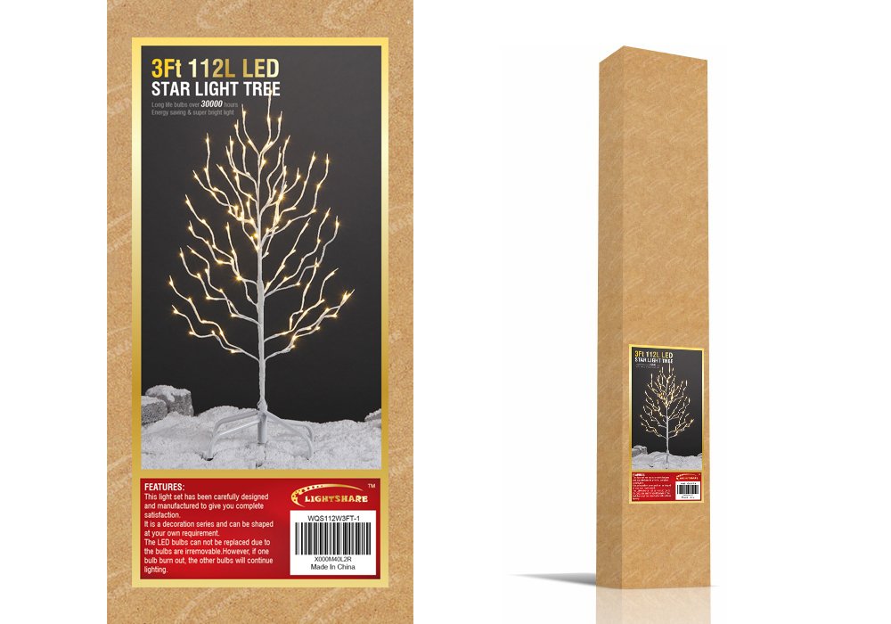 Foto 8 pulgar | Star Tree Lightshare De 3 Pies Con 112 Luces Led De Color Blanco Cálido - Venta Internacional.