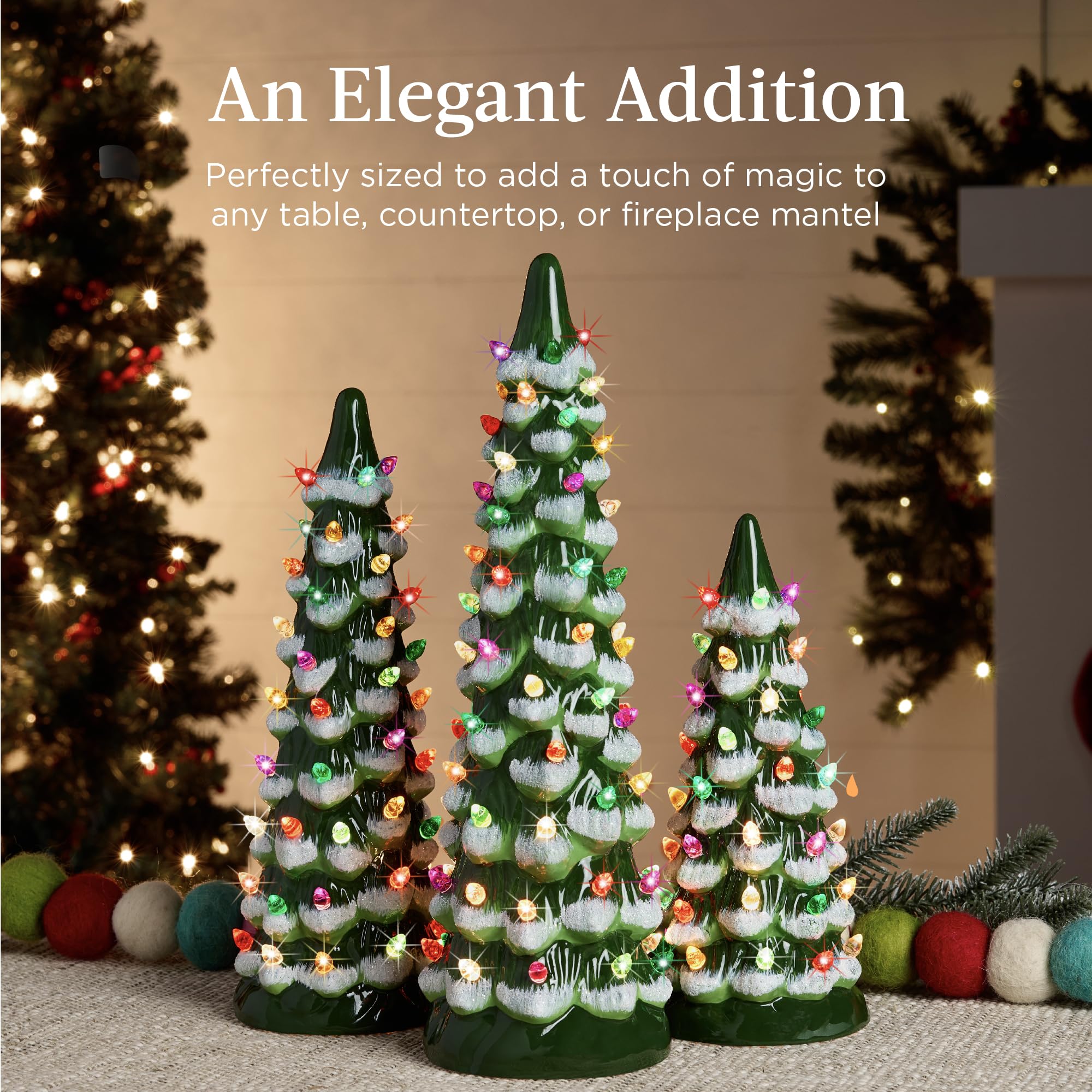 Foto 5 | Juego De 3 Árboles De Navidad De Cerámica Best Choice Products - Venta Internacional.