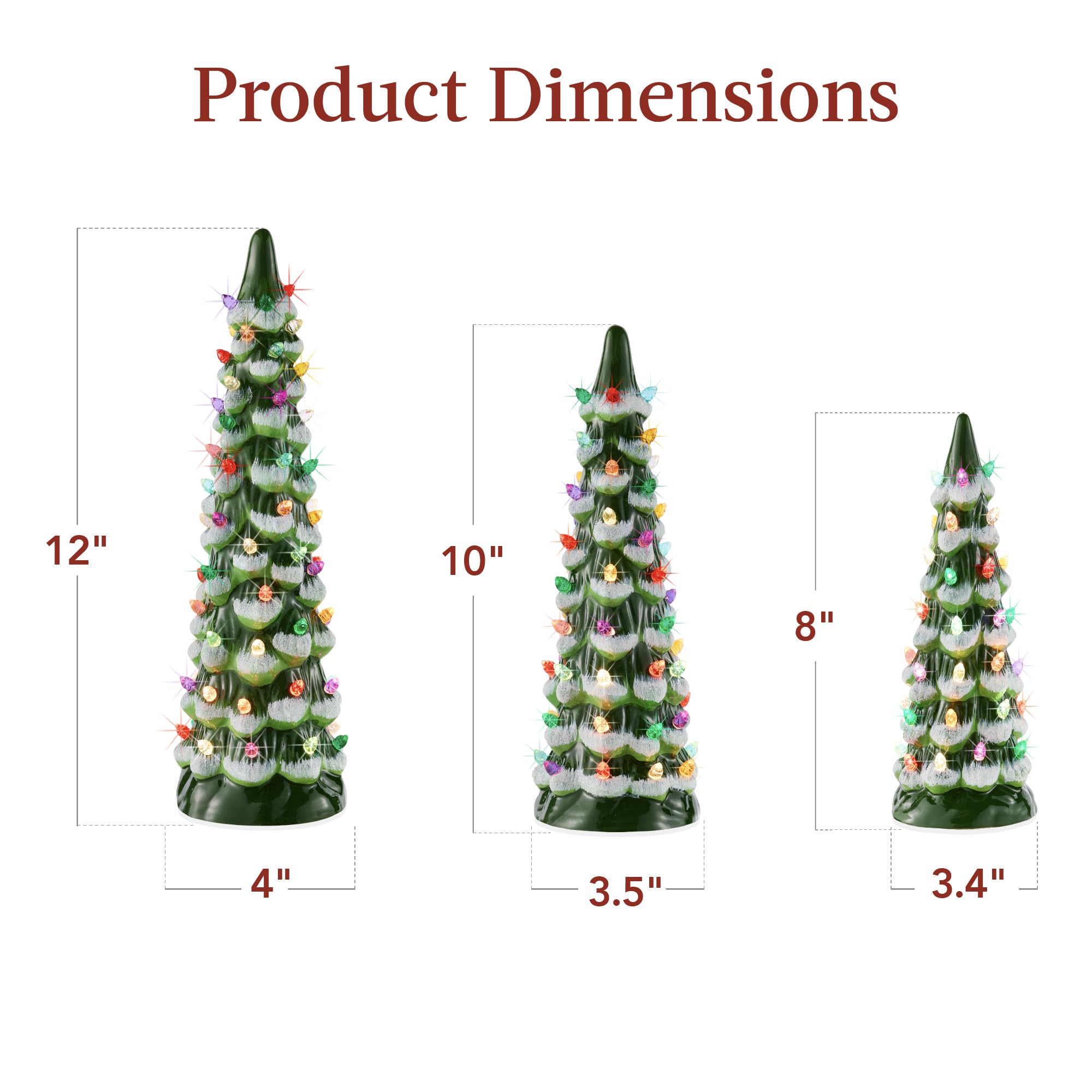 Foto 8 pulgar | Juego De 3 Árboles De Navidad De Cerámica Best Choice Products - Venta Internacional.
