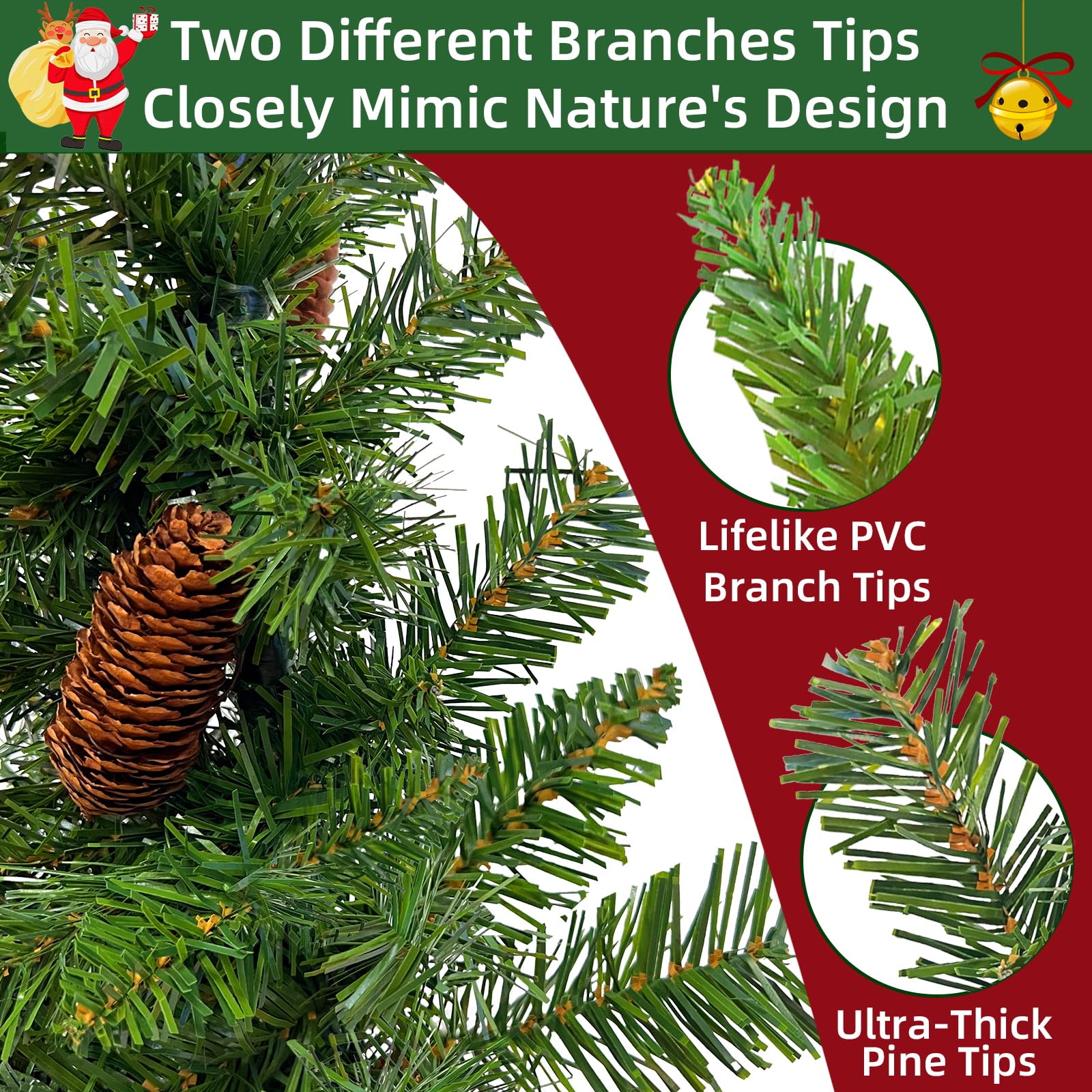 Foto 4 pulgar | Árbol De Navidad Turnmeon Sobre Mesa Con 20 Luces, Paquete De 2 Unidades, 46 Cm - Venta Internacional.