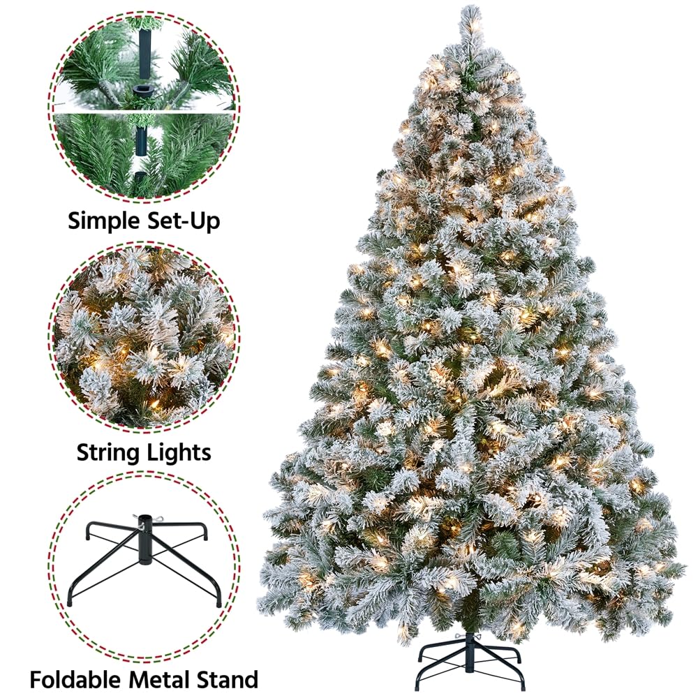 Foto 6 pulgar | Árbol De Navidad Yaheetech Artificial Preiluminado De 6 Pies Con Luces - Venta Internacional.