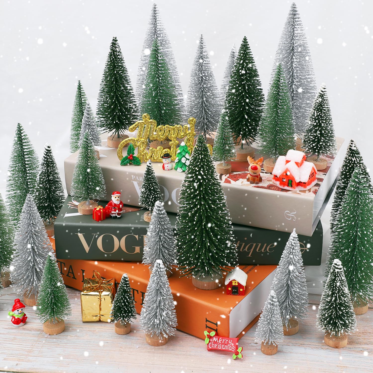 Foto 2 pulgar | Decoración De Árbol De Navidad Ayieyill Mini, 30 Unidades Con Base De Madera - Venta Internacional.