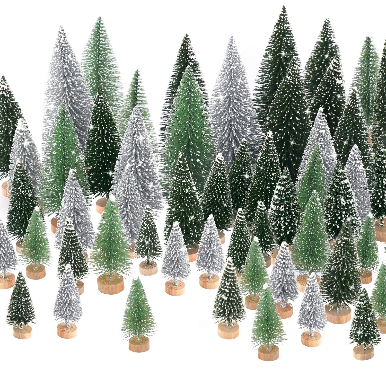 Foto 3 pulgar | Decoración De Árbol De Navidad Ayieyill Mini, 30 Unidades Con Base De Madera - Venta Internacional.
