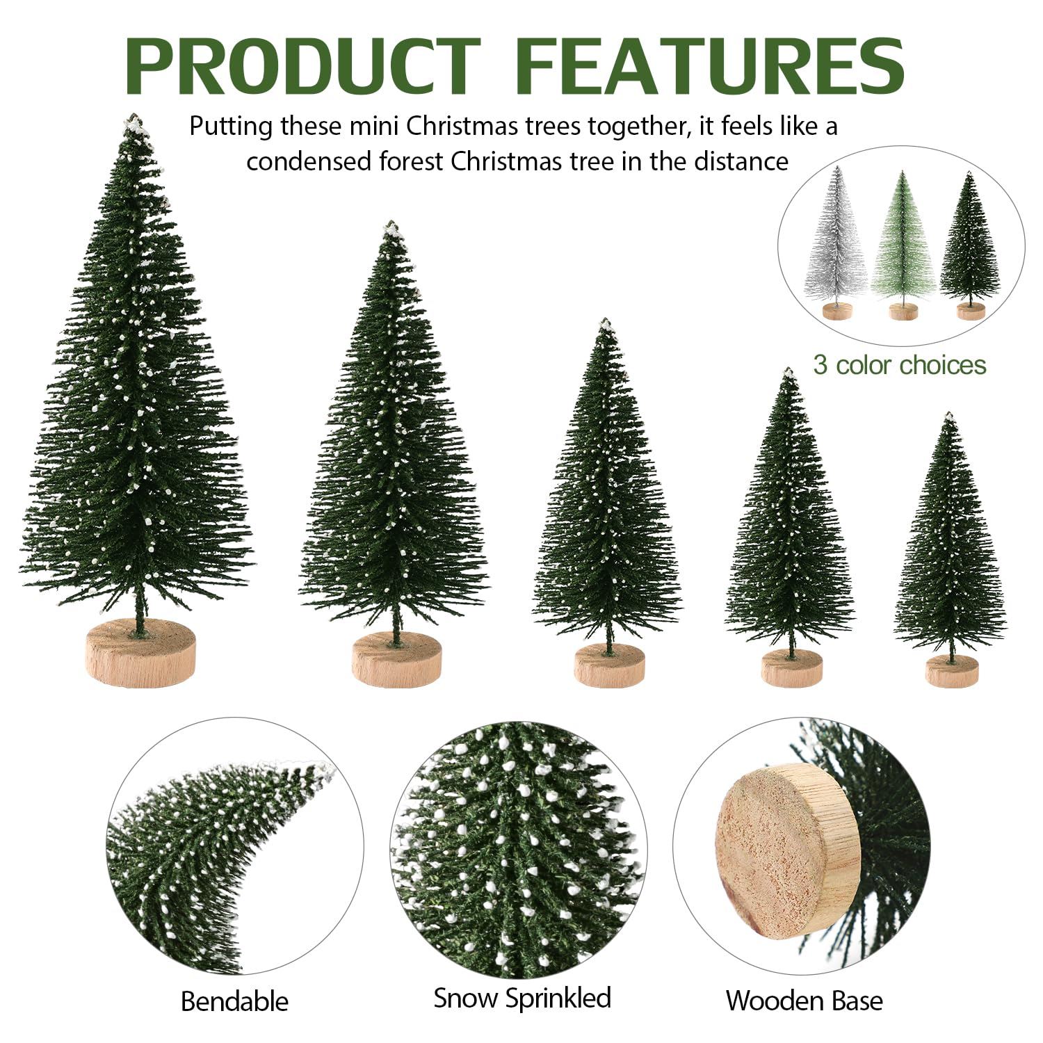 Foto 5 pulgar | Decoración De Árbol De Navidad Ayieyill Mini, 30 Unidades Con Base De Madera - Venta Internacional.