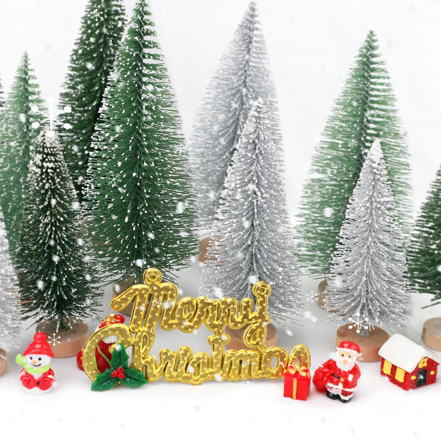 Foto 6 pulgar | Decoración De Árbol De Navidad Ayieyill Mini, 30 Unidades Con Base De Madera - Venta Internacional.
