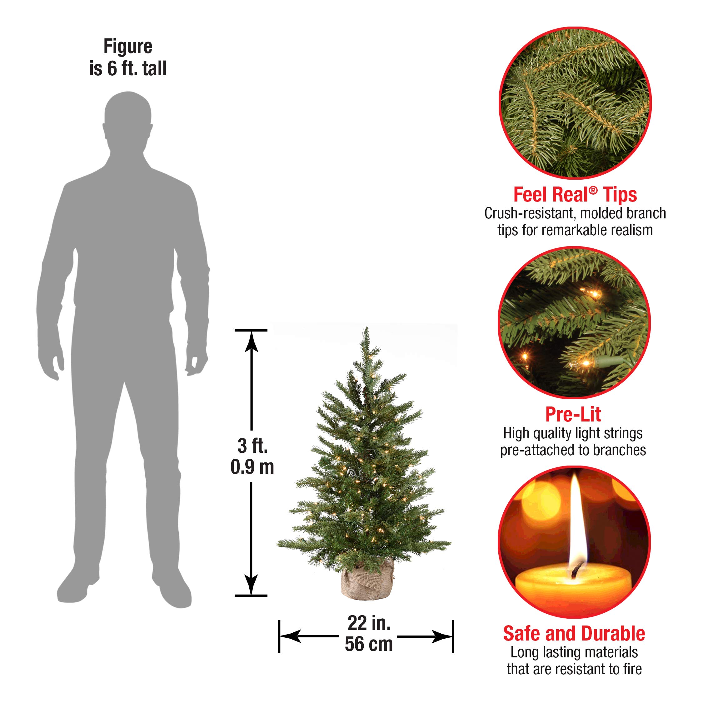 Foto 4 pulgar | Árbol De Navidad Artificial National Tree Company De 90 Cm Con Luces - Venta Internacional.