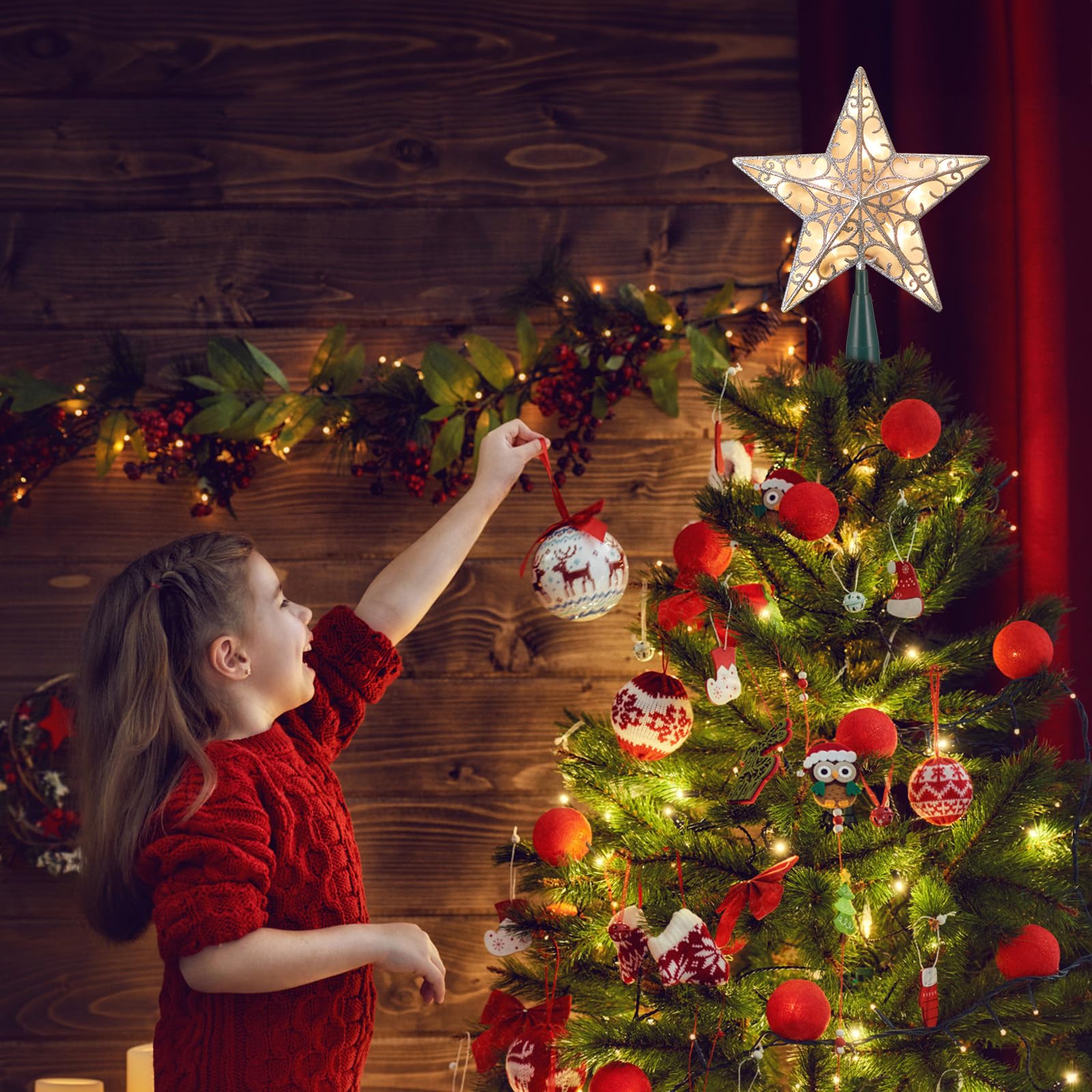 Foto 2 | Decoración Con Forma De Estrella De Navidad Brightown, Plateada Con Purpurina 3d - Venta Internacional.