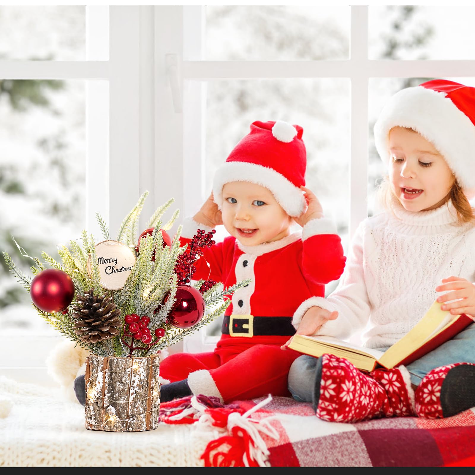 Foto 3 pulgar | Árbol De Navidad N&t Nieting Mini De 30 Cm Con Adornos Rojos - Venta Internacional.