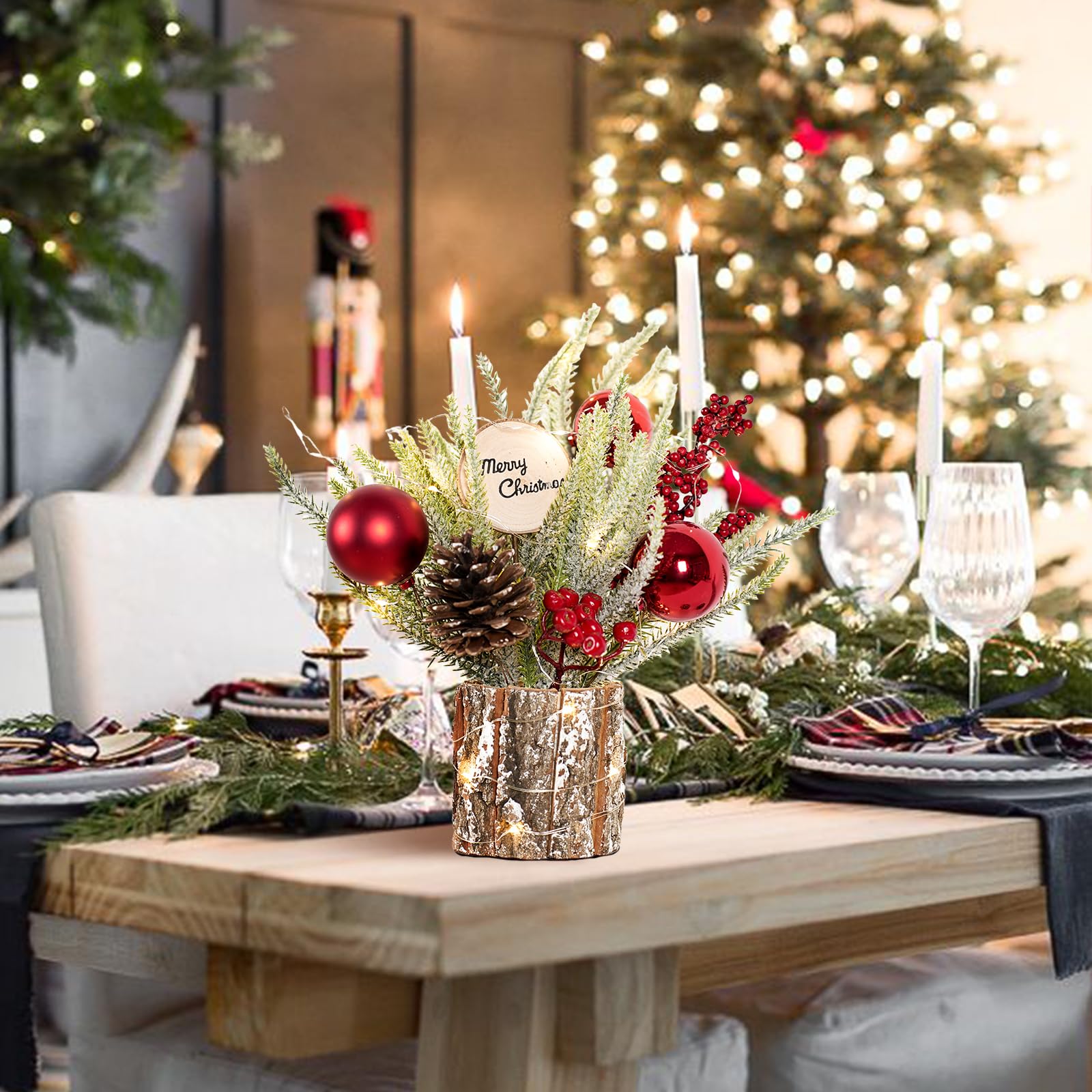 Foto 5 pulgar | Árbol De Navidad N&t Nieting Mini De 30 Cm Con Adornos Rojos - Venta Internacional.