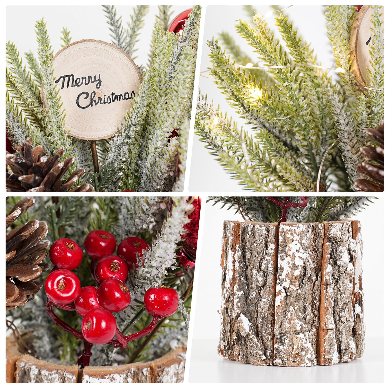 Foto 6 pulgar | Árbol De Navidad N&t Nieting Mini De 30 Cm Con Adornos Rojos - Venta Internacional.