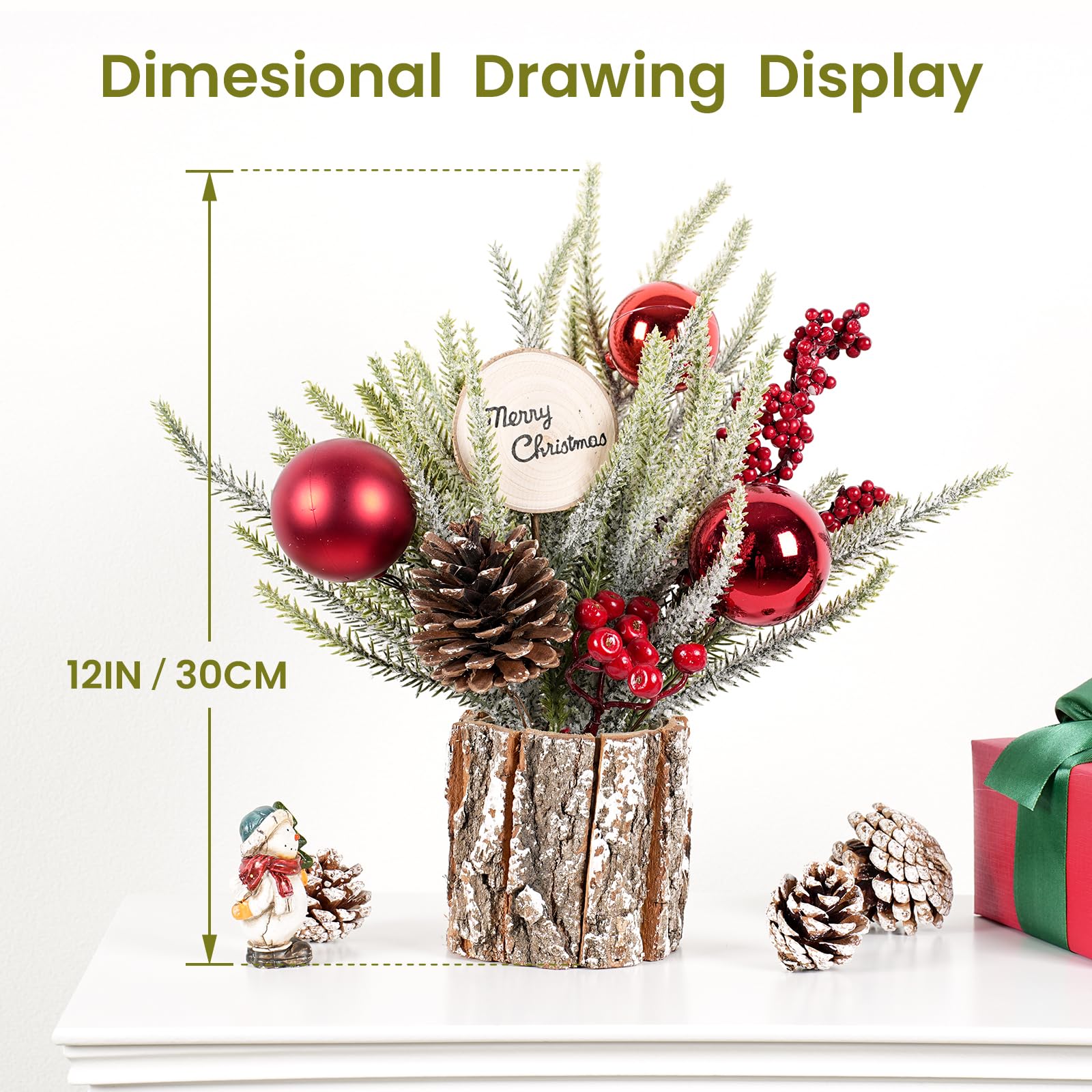Foto 7 pulgar | Árbol De Navidad N&t Nieting Mini De 30 Cm Con Adornos Rojos - Venta Internacional.