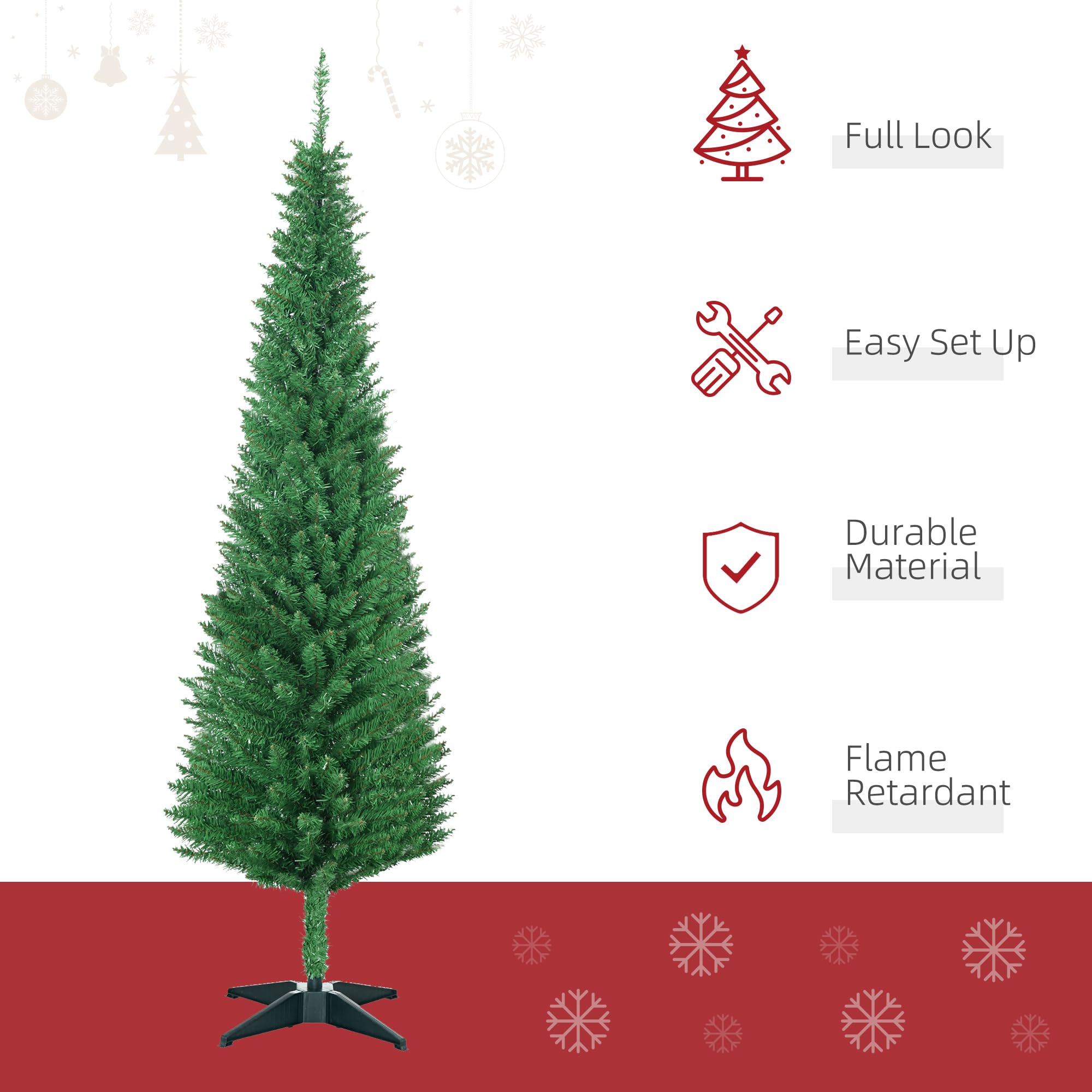 Foto 4 pulgar | Lápiz Homcom Artificial Para Árbol De Navidad De 6 Pies Con 390 Puntas - Venta Internacional.