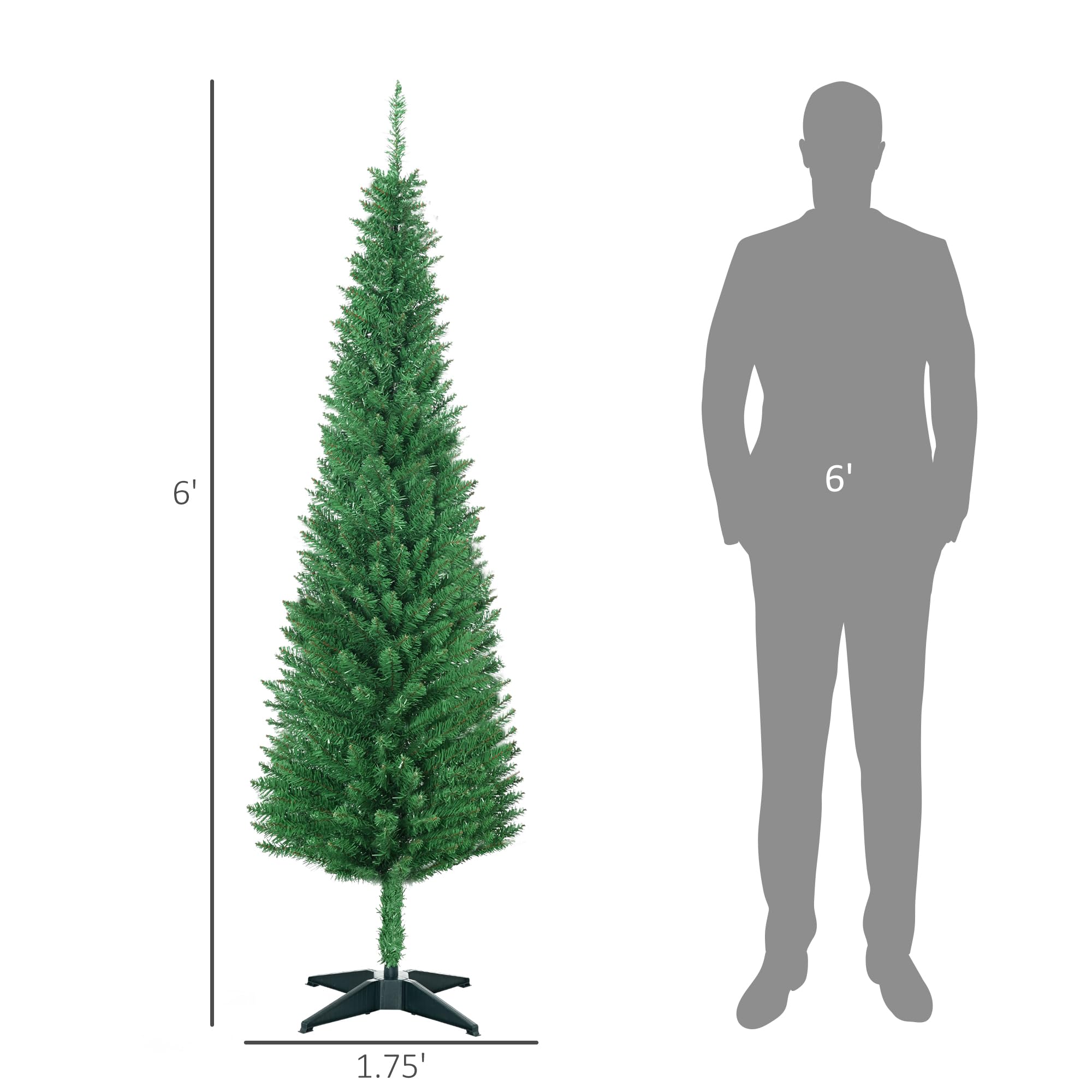 Foto 6 pulgar | Lápiz Homcom Artificial Para Árbol De Navidad De 6 Pies Con 390 Puntas - Venta Internacional.