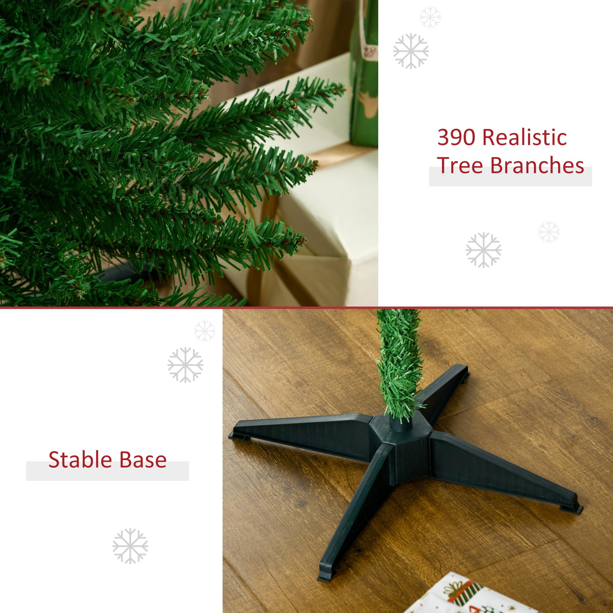 Foto 7 pulgar | Lápiz Homcom Artificial Para Árbol De Navidad De 6 Pies Con 390 Puntas - Venta Internacional.