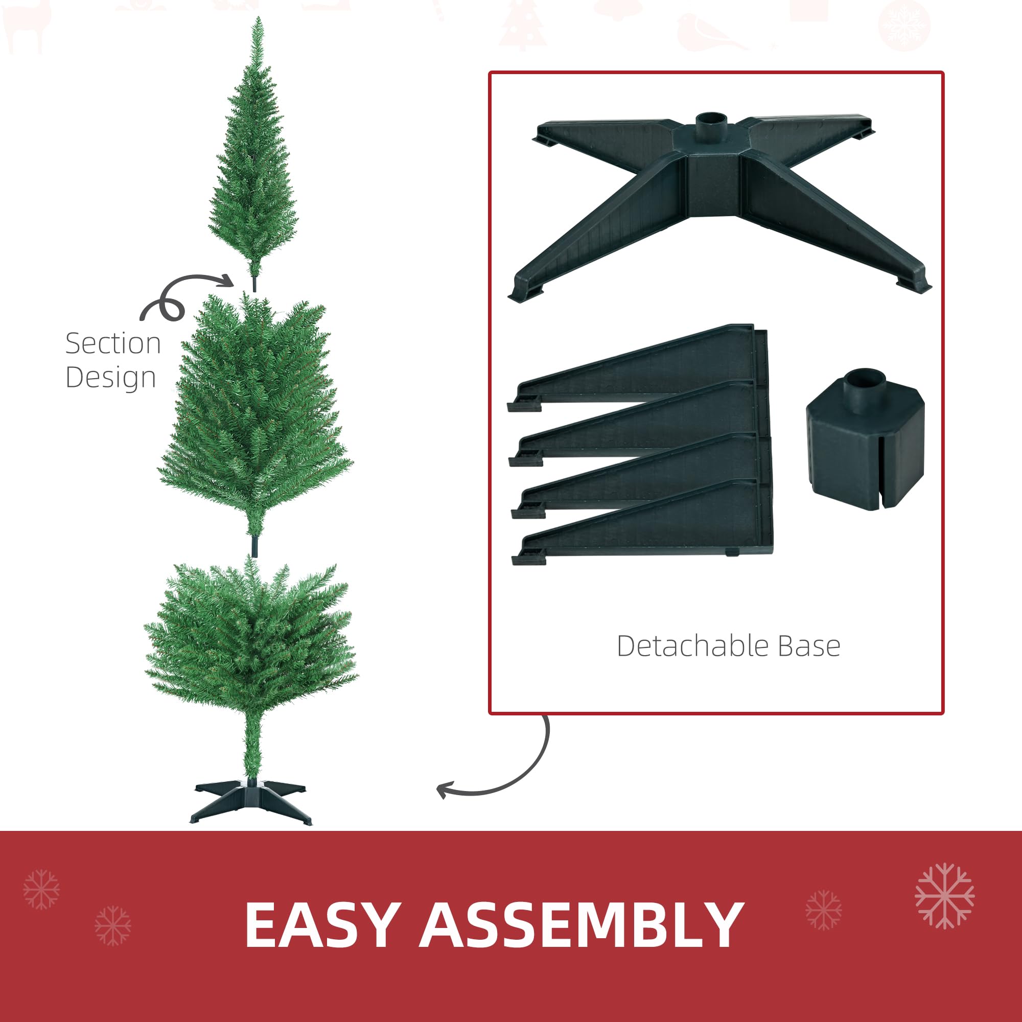 Foto 8 pulgar | Lápiz Homcom Artificial Para Árbol De Navidad De 6 Pies Con 390 Puntas - Venta Internacional.