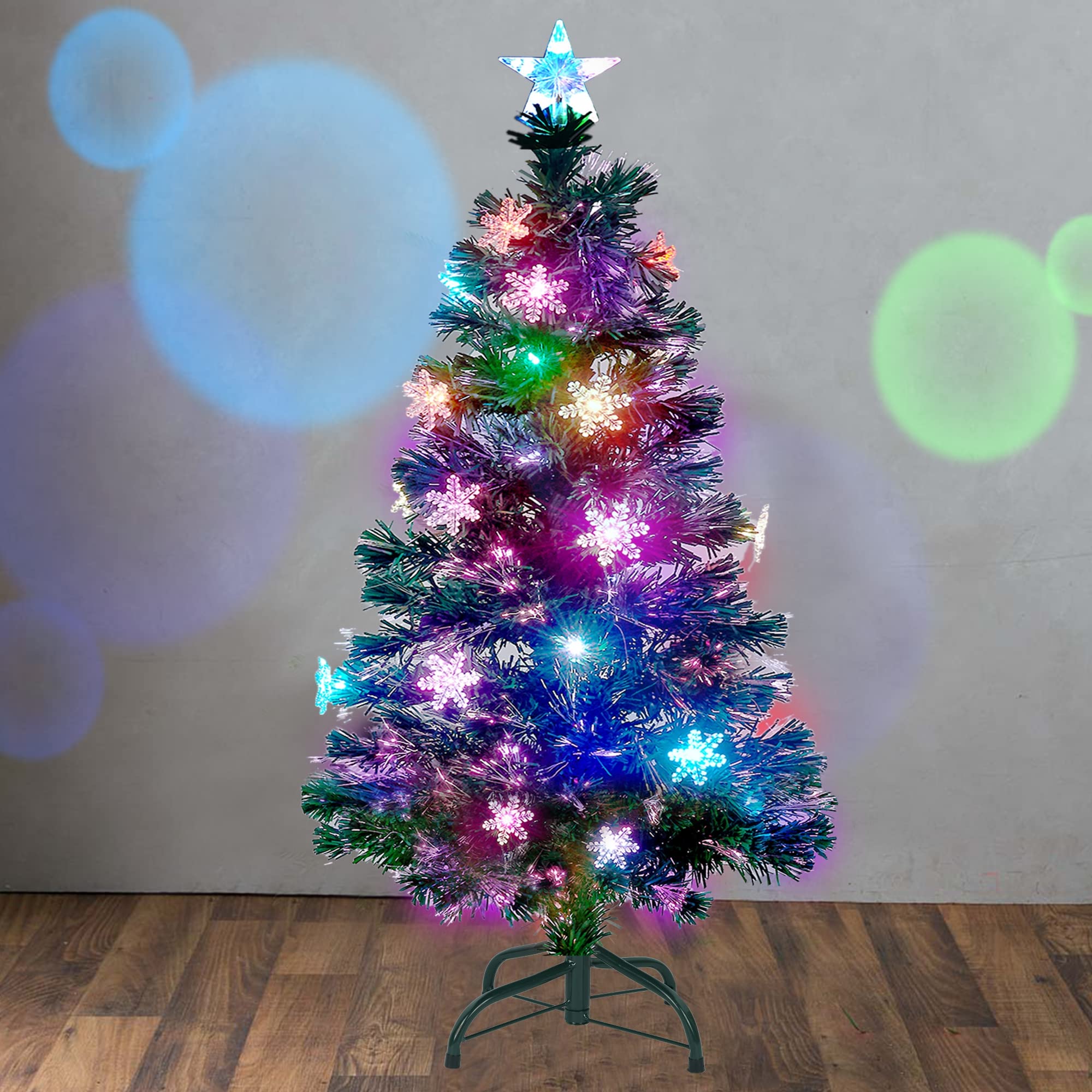 Foto 8 pulgar | Árbol De Navidad Juegoal De 4 Pies Preiluminado Con Luces Led Rgb Y Soporte - Venta Internacional.