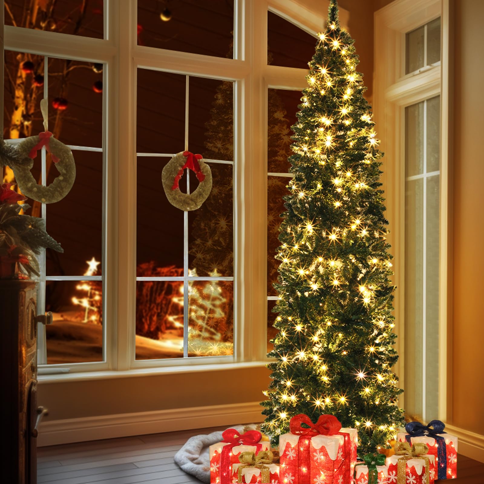 Foto 4 | Árbol De Navidad Turnmeon, Doble Cambio De Color Y Temporizador, 6 Pies, Preiluminado - Venta Internacional.