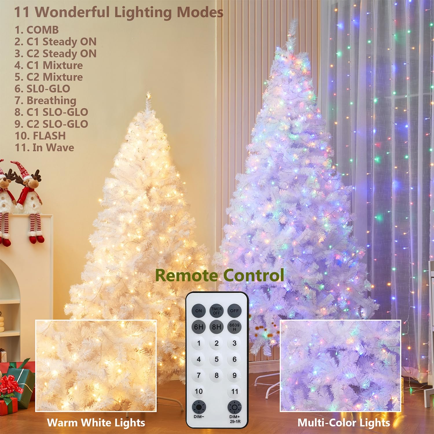 Foto 5 pulgar | Árbol De Navidad Artificial Juegoal De 7.5 Pies Con Control Remoto - Venta Internacional.