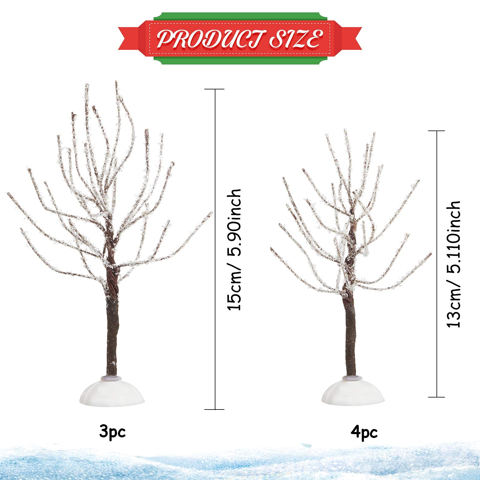 Foto 3 pulgar | Decoración Navideña Con Árboles Chuangdi Cubiertos De Nieve, 7 Piezas - Venta Internacional.