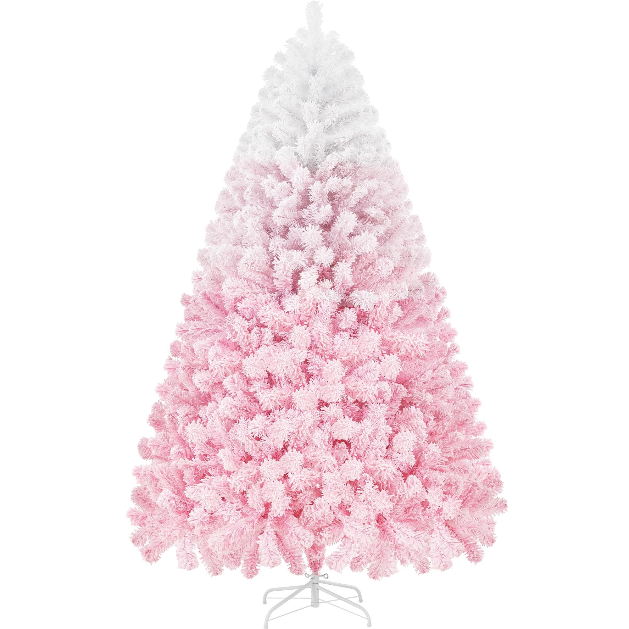 Árbol De Navidad Yaheetech De Pino Con Bisagras De 2,28 M Y 1284 Puntas, Color Rosa - Venta Internacional. $6,743