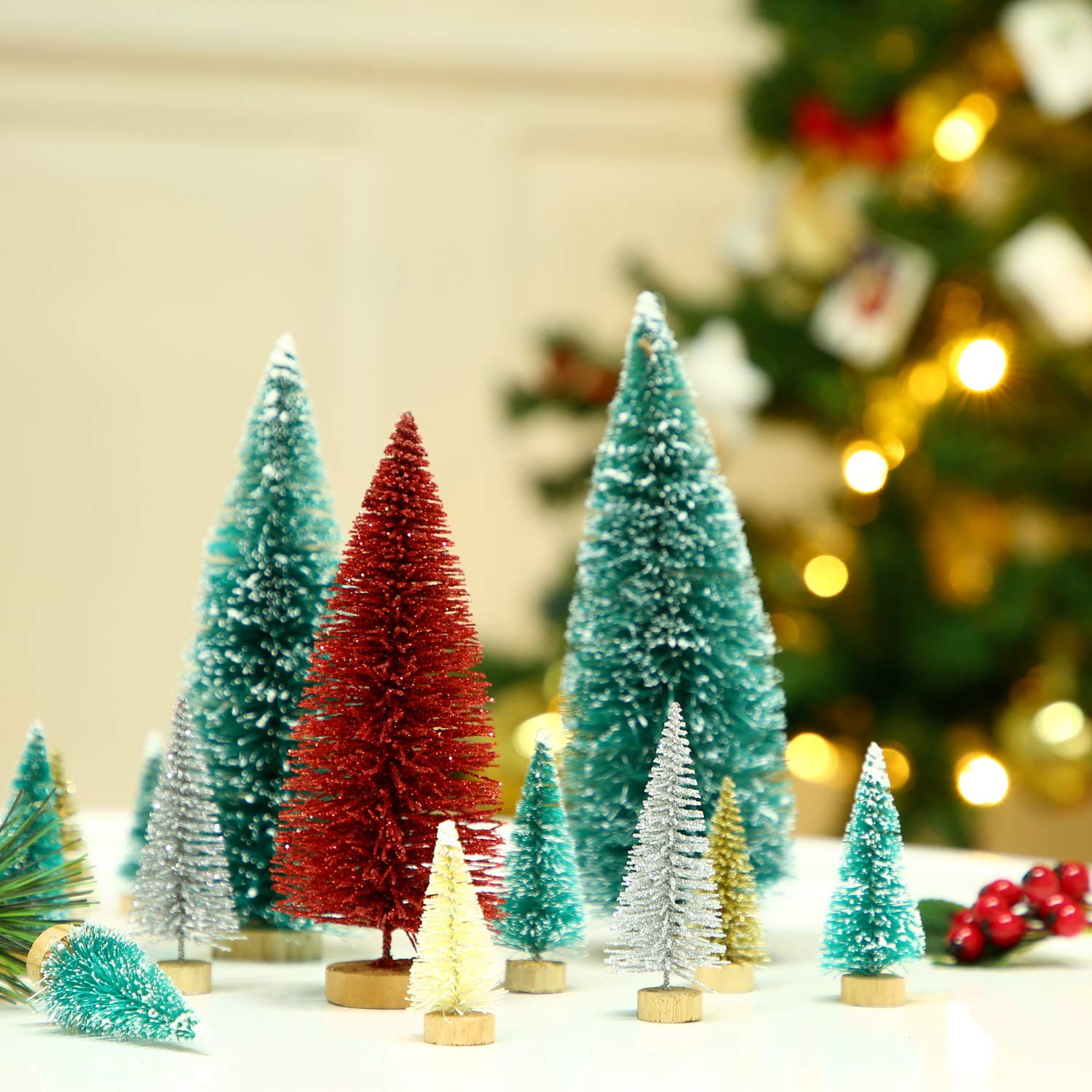 Foto 4 | Miniárbol De Navidad Artificial Satinior Sisal Snow, 60 Unidades - Venta Internacional.