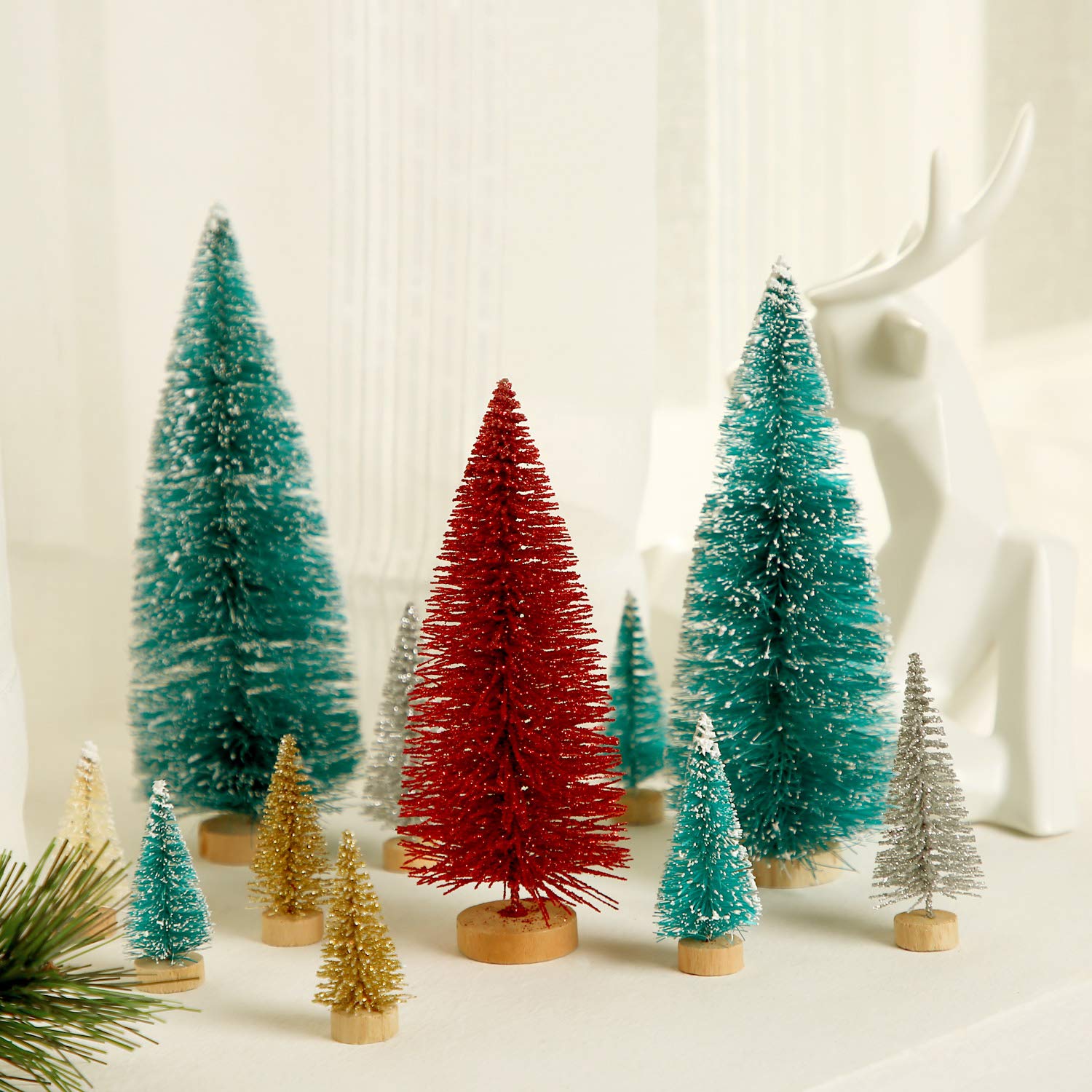 Foto 6 pulgar | Miniárbol De Navidad Artificial Satinior Sisal Snow, 60 Unidades - Venta Internacional.