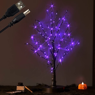 Foto 1 | Halloween Tree Fudios Iluminado Con Temporizador, 80 Luces Led Moradas - Venta Internacional.