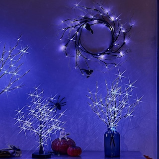 Foto 7 | Halloween Tree Fudios Iluminado Con Temporizador, 80 Luces Led Moradas - Venta Internacional.