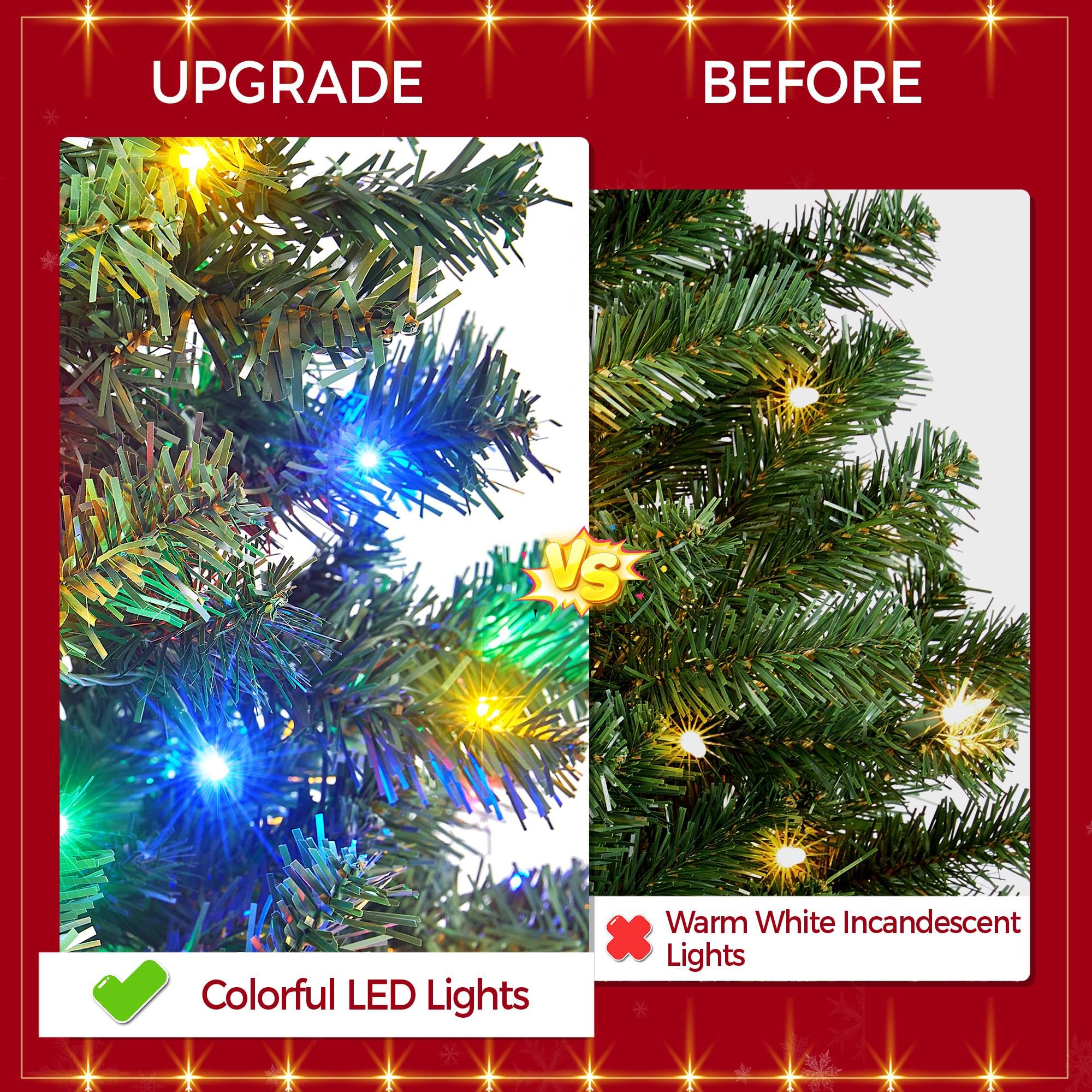 Foto 4 pulgar | Árbol De Navidad Yaheetech, Abeto Preiluminado De 9 Pies Con 850 Luces Led - Venta Internacional.