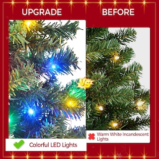 Foto 3 | Árbol De Navidad Yaheetech, Abeto Preiluminado De 9 Pies Con 850 Luces Led - Venta Internacional.