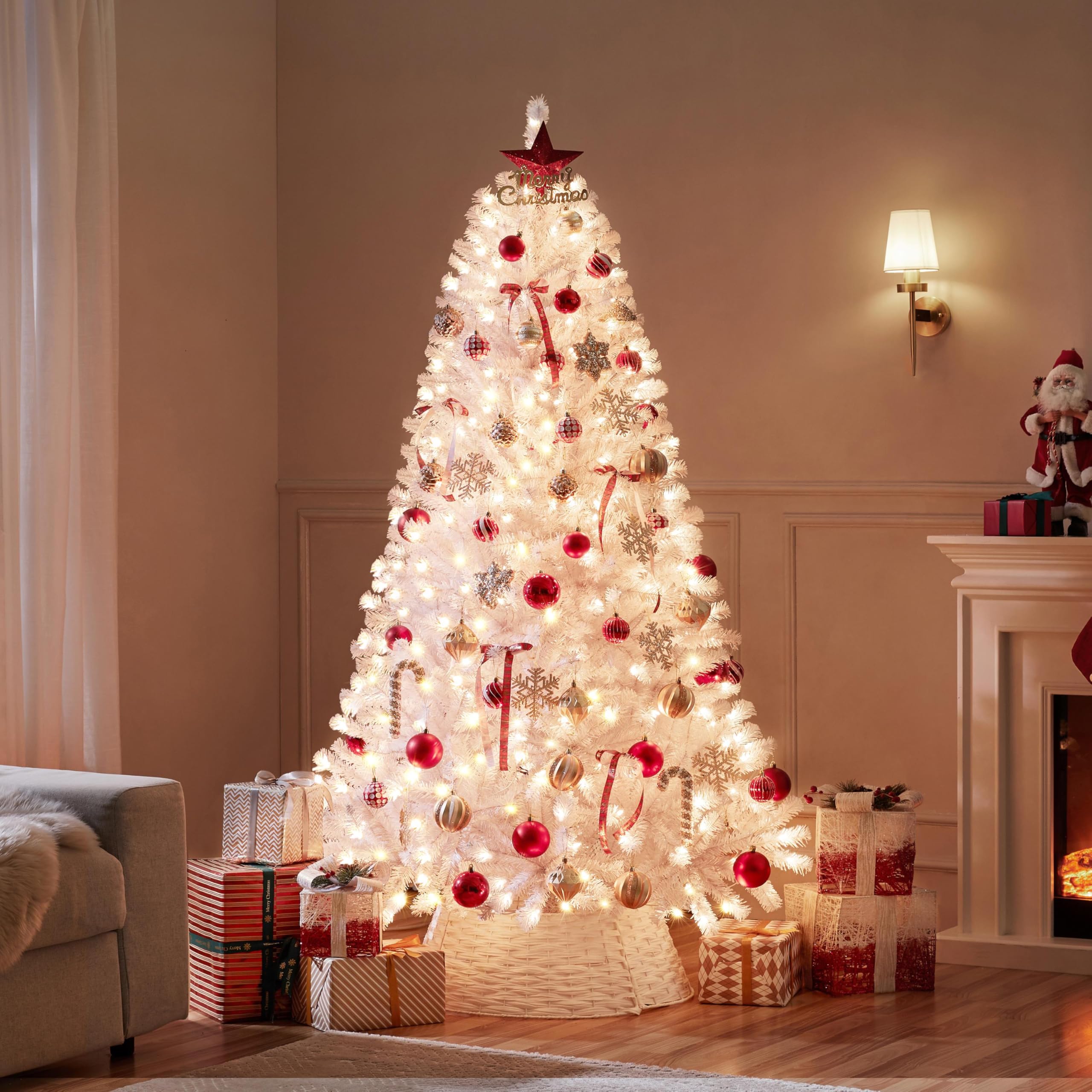 Foto 3 pulgar | Árbol De Navidad Yaheetech, Abeto Preiluminado, 1,83 M, Con 300 Luces - Venta Internacional.