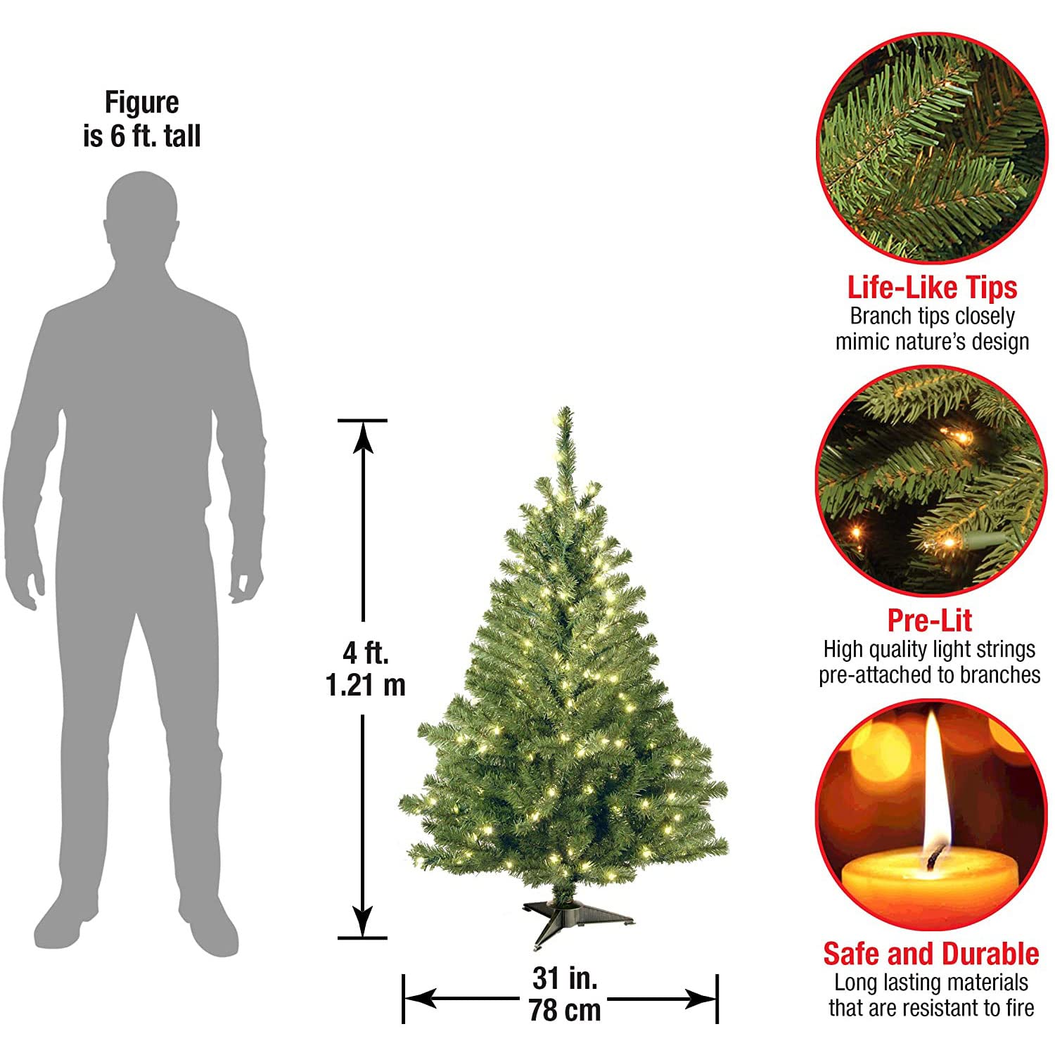 Foto 4 pulgar | Árbol De Navidad, Abeto Kincaid De National Tree Company, 4 Pies - Venta Internacional.