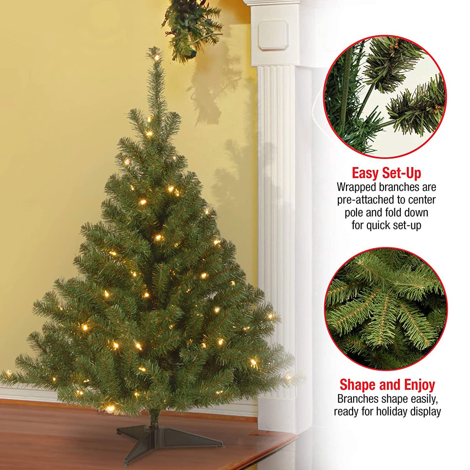 Foto 5 pulgar | Árbol De Navidad, Abeto Kincaid De National Tree Company, 4 Pies - Venta Internacional.