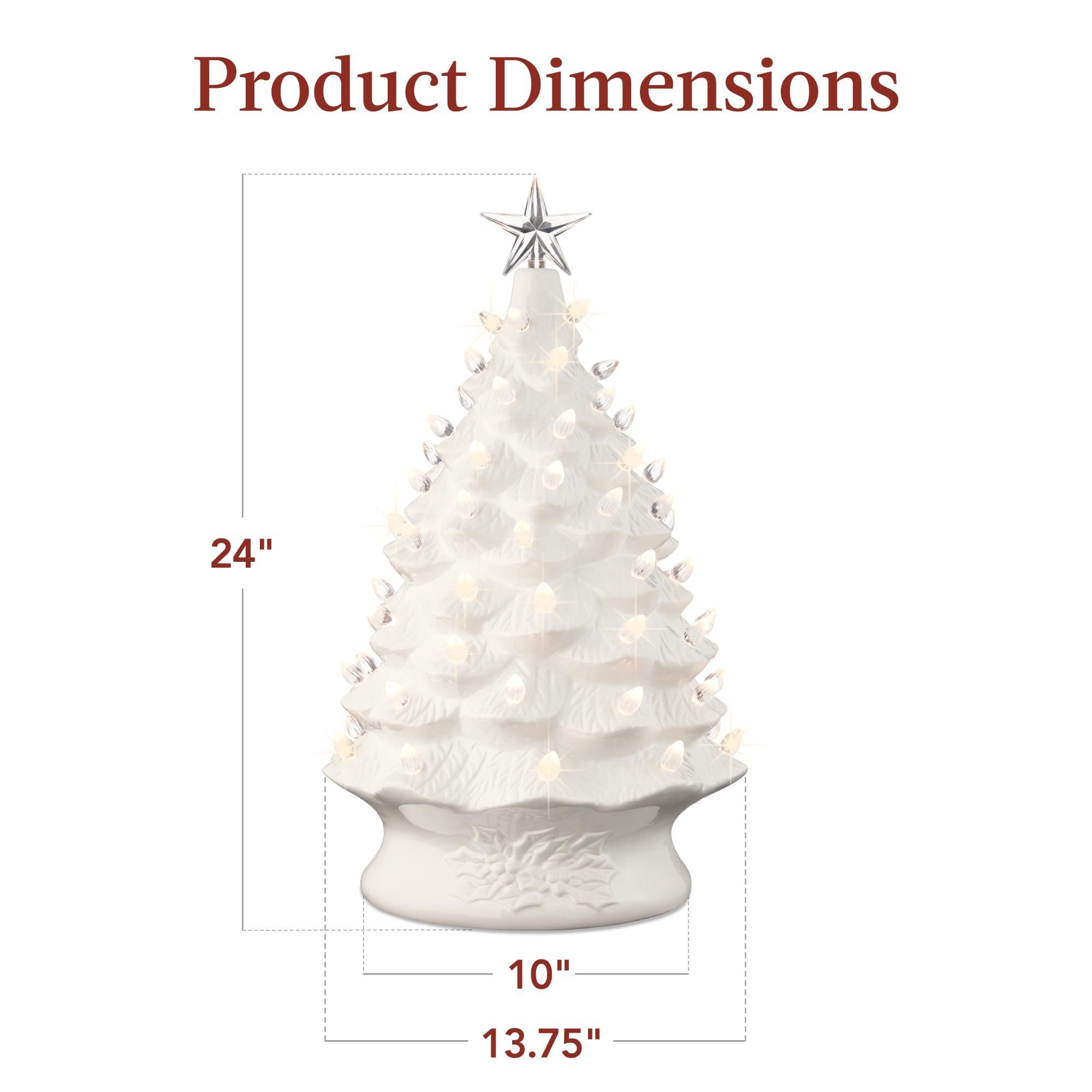 Foto 7 | Árbol De Navidad De Cerámica Best Choice Products De 24 Pulgadas Con 74 Bombillas - Venta Internacional.