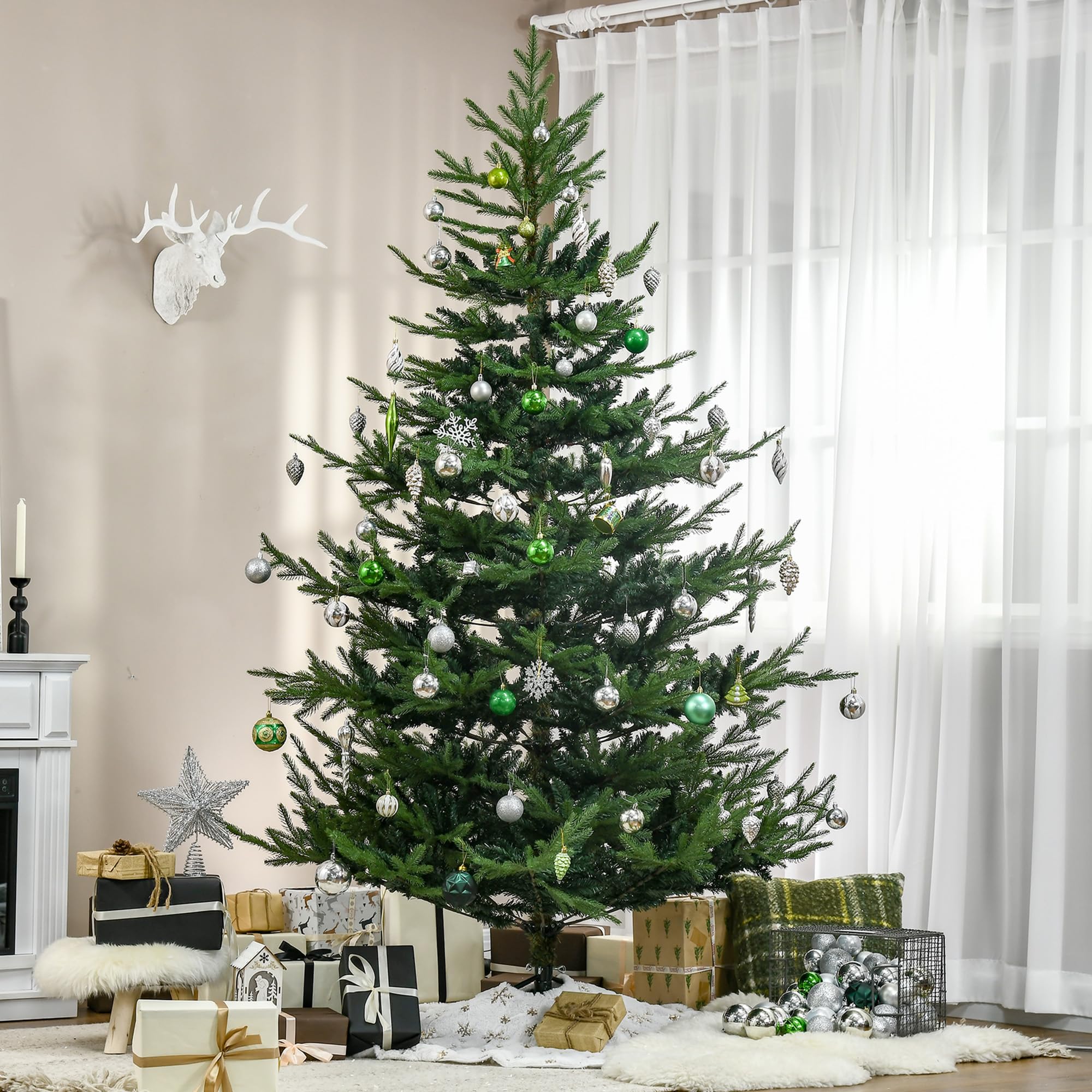 Foto 2 | Árbol De Navidad Homcom De Pino De 7.5 Pies Con 1218 Ramas, Verde - Venta Internacional.