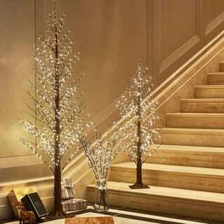 Foto 4 | Alpine Tree Hairui Iluminado En Color Marrón, 4 Pies Con Luces Blancas Cálidas De 450 L - Venta Internacional.